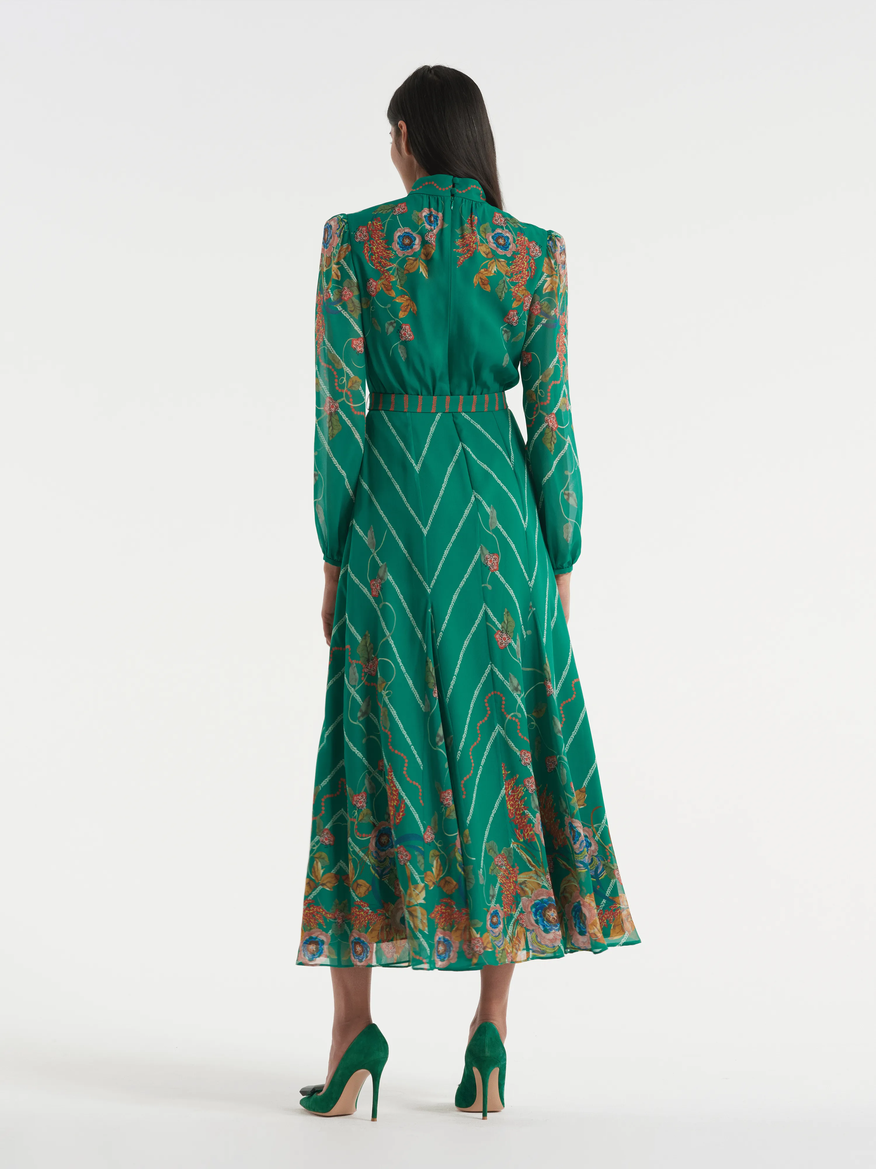 Jacqui B Dress in Emerald Barley