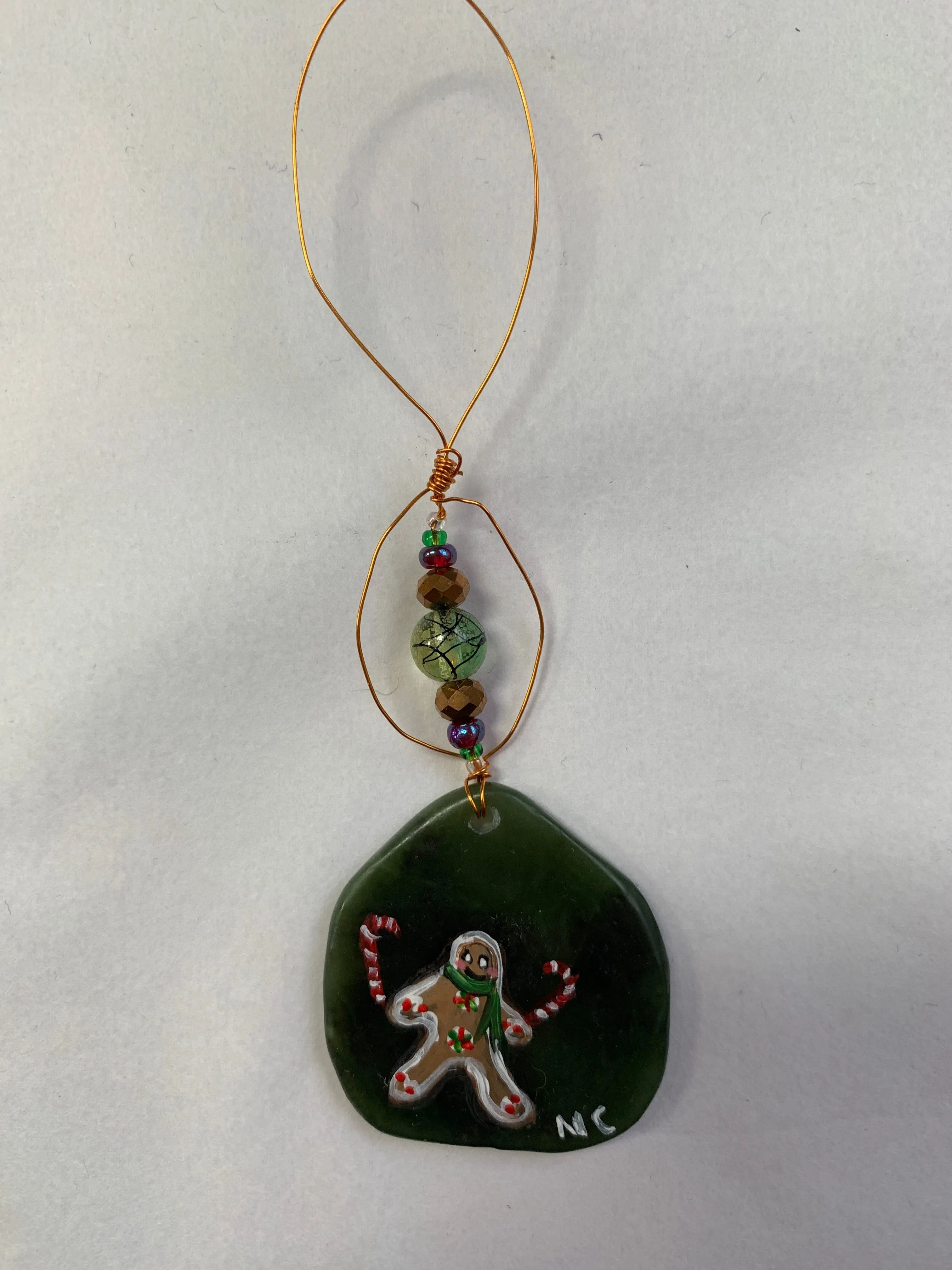 Jade City creations - Hand painted jade Christmas ornaments