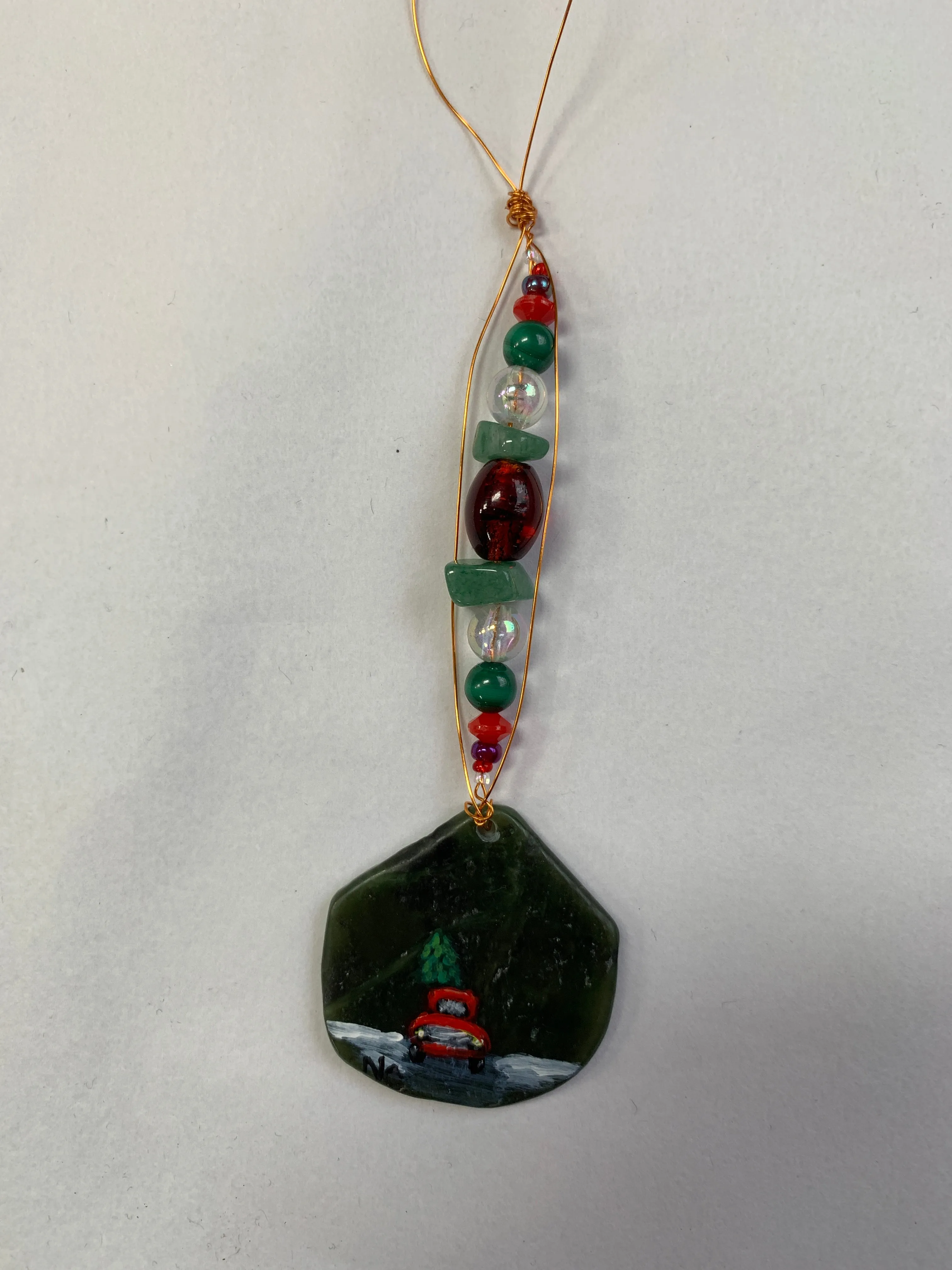 Jade City creations - Hand painted jade Christmas ornaments