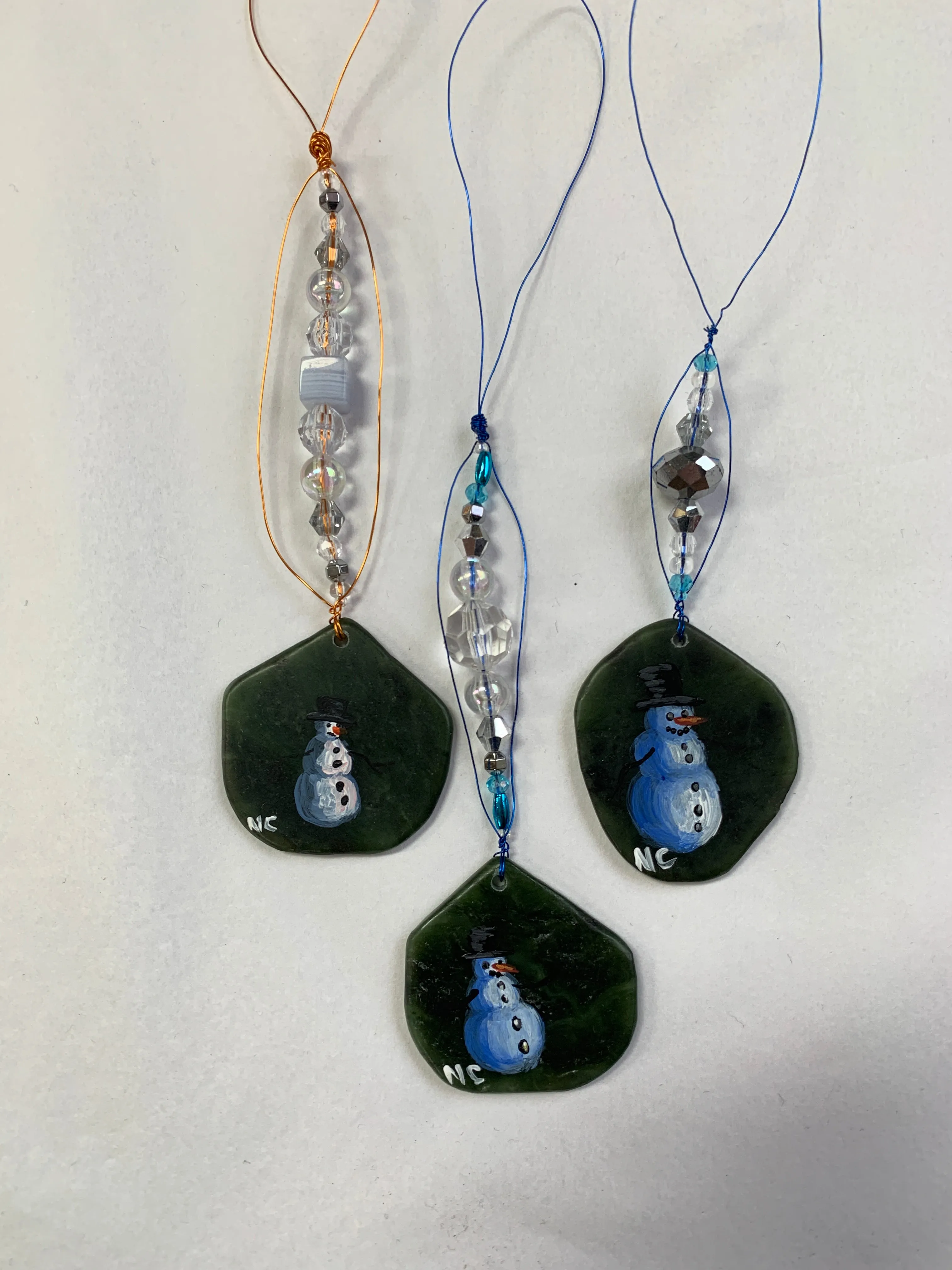 Jade City creations - Hand painted jade Christmas ornaments