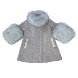 Karenina Grey Fur Wool Coat