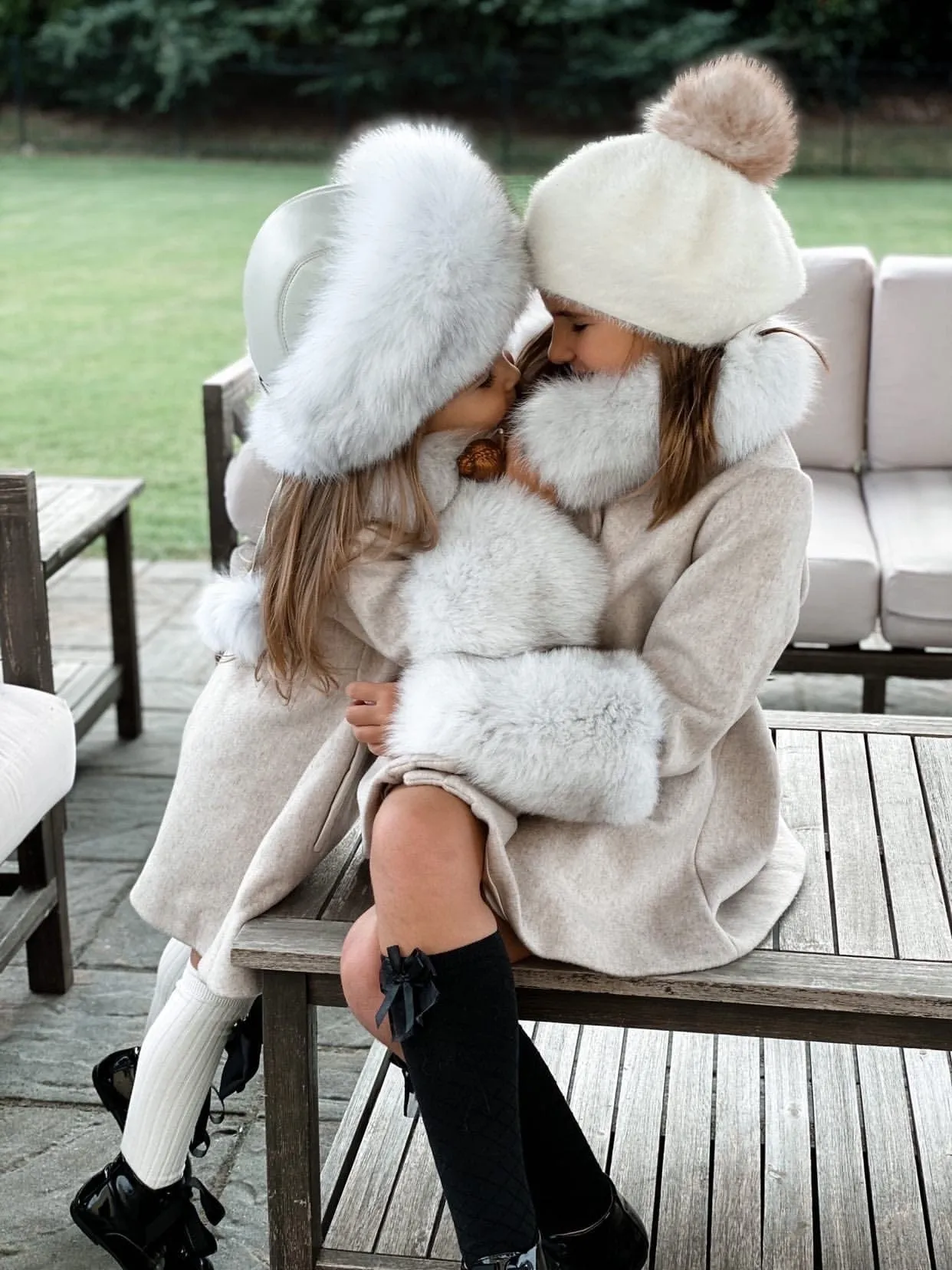 Karenina Grey Fur Wool Coat