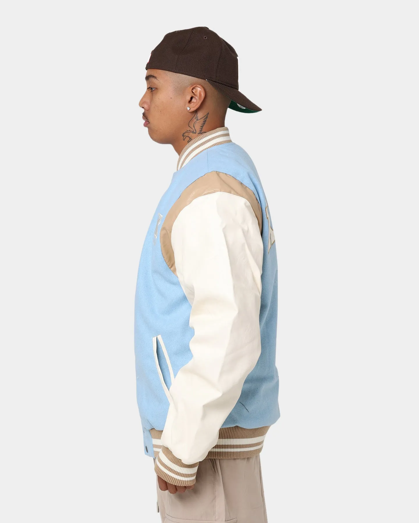 Karl Kani OG Colour Block College Jacket Light Blue