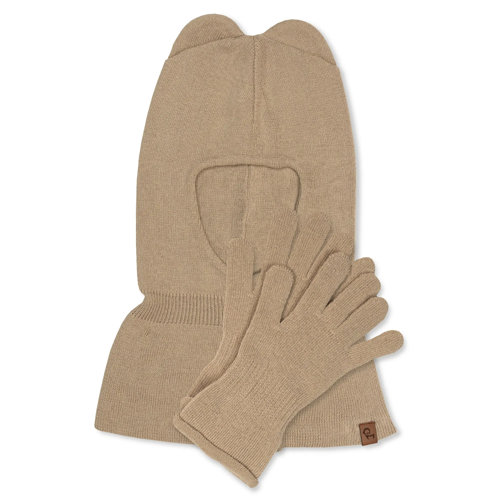 Kids' Knit Balaclava & Gloves Cotton 2-Piece