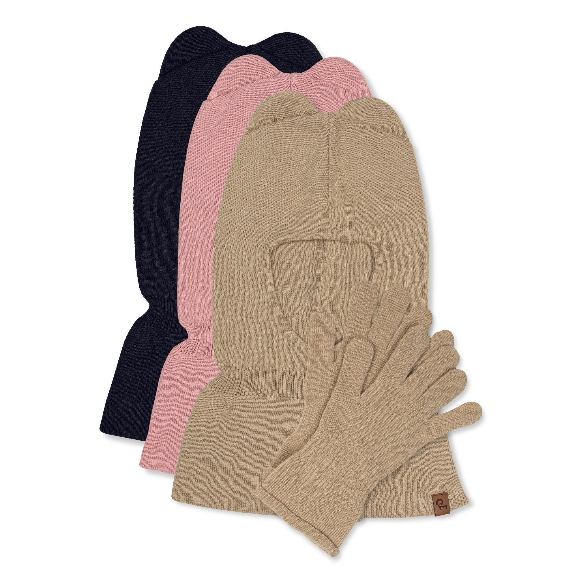 Kids' Knit Balaclava & Gloves Cotton 2-Piece