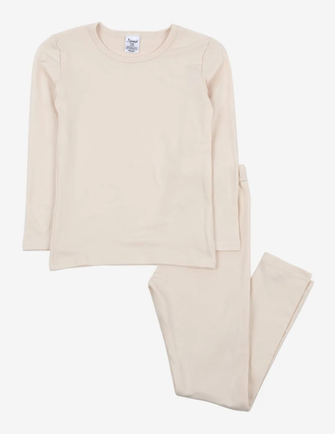 Kid's Neutral Solid Color Thermal Pajamas