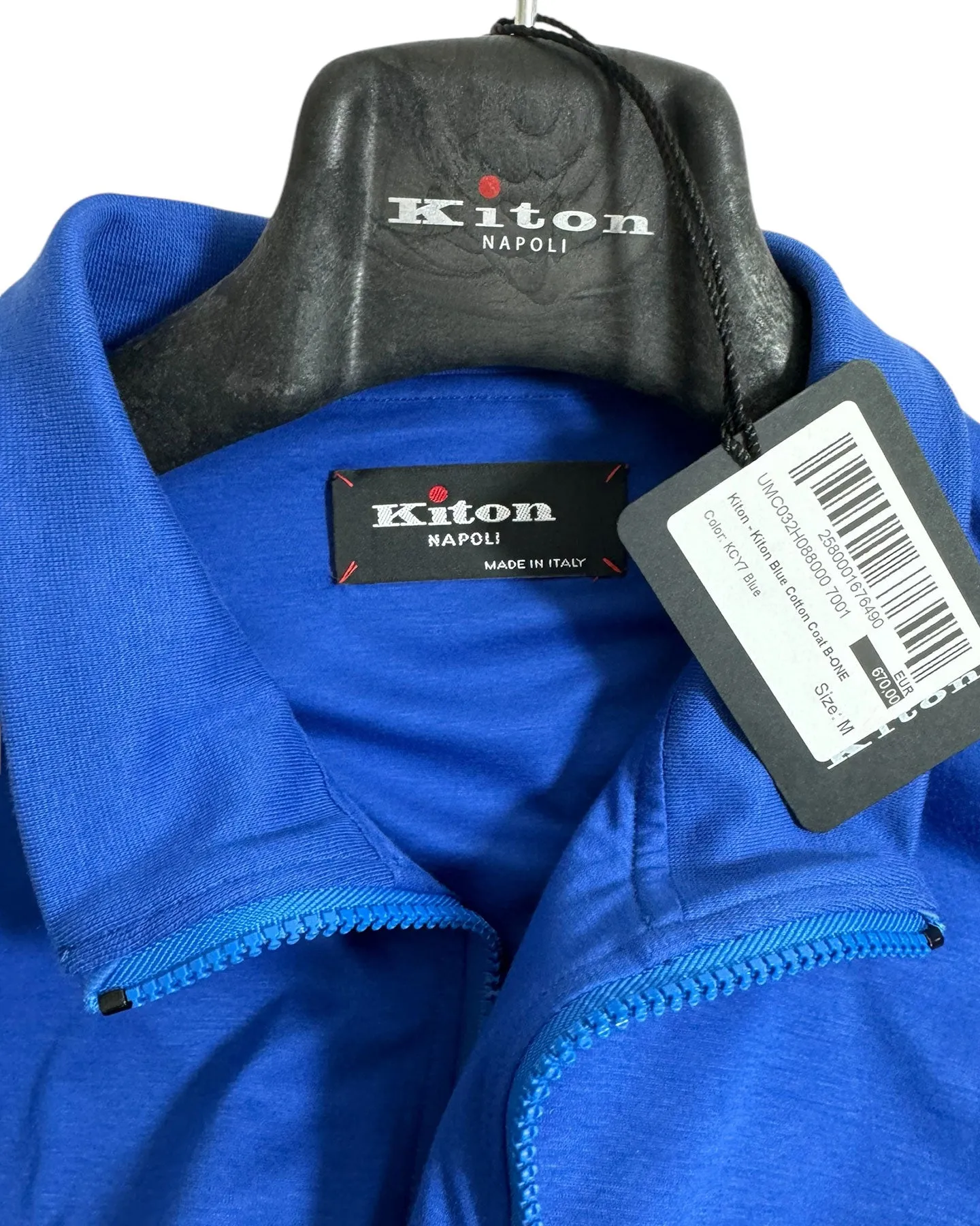 Kiton Jacket Royal Blue Activewear Full Zip Coat EU 50 / M