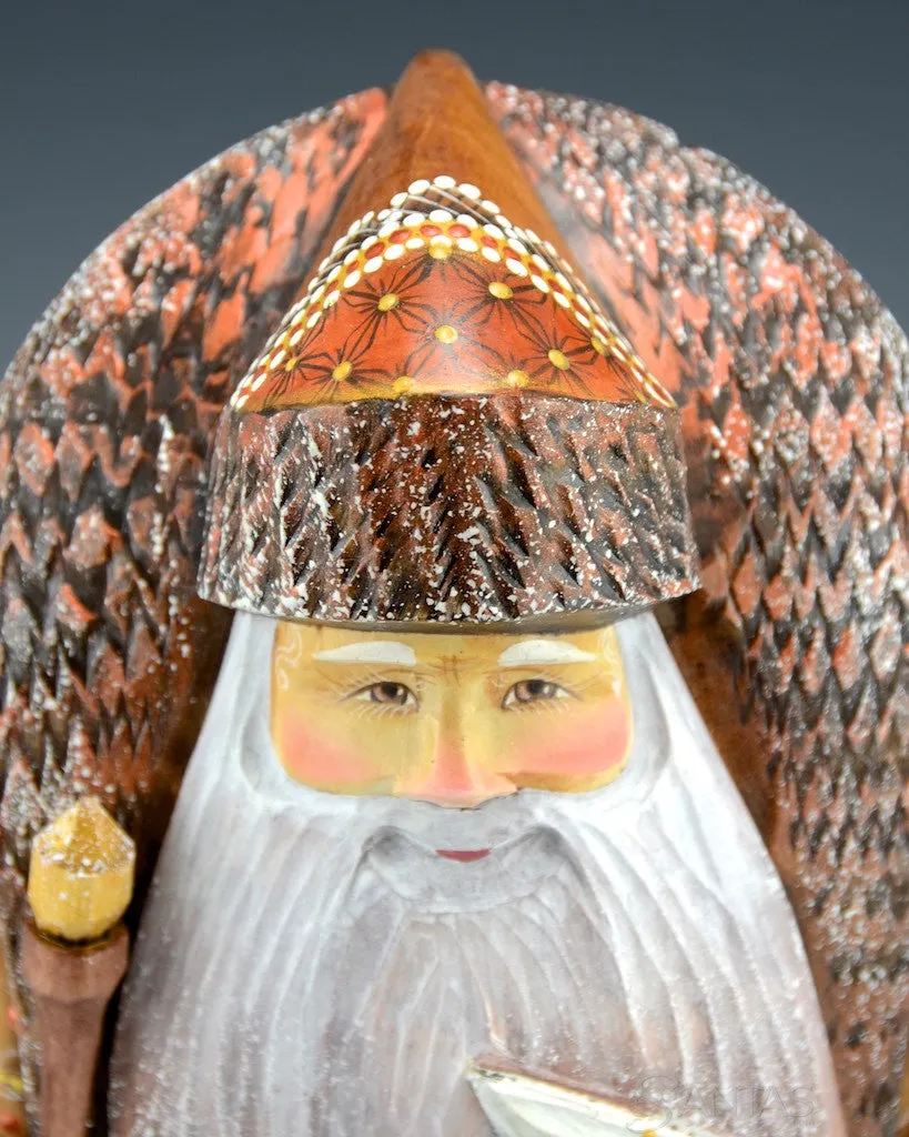 Large Brown Scenic Russian Santa