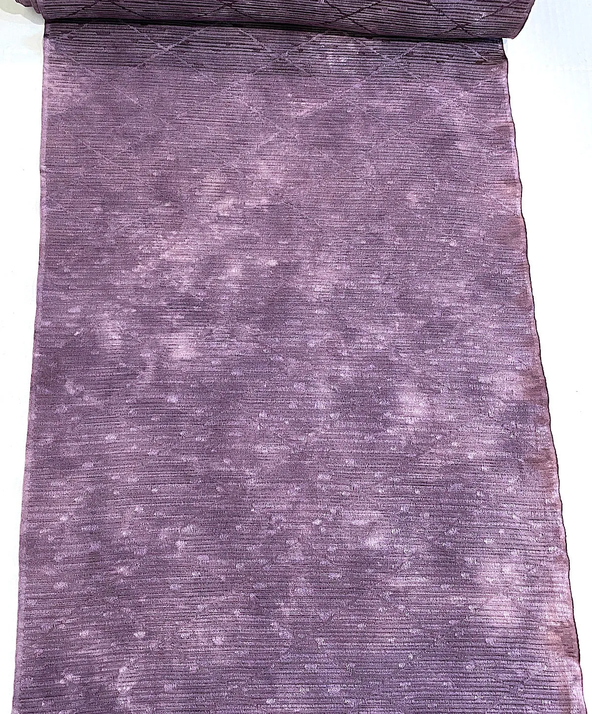 LAST 3/4 Yard, Amethyst Hand-Dyed Drapey Dusty Speckles/Pleats Vintage Kimono Silk  From Japan #257