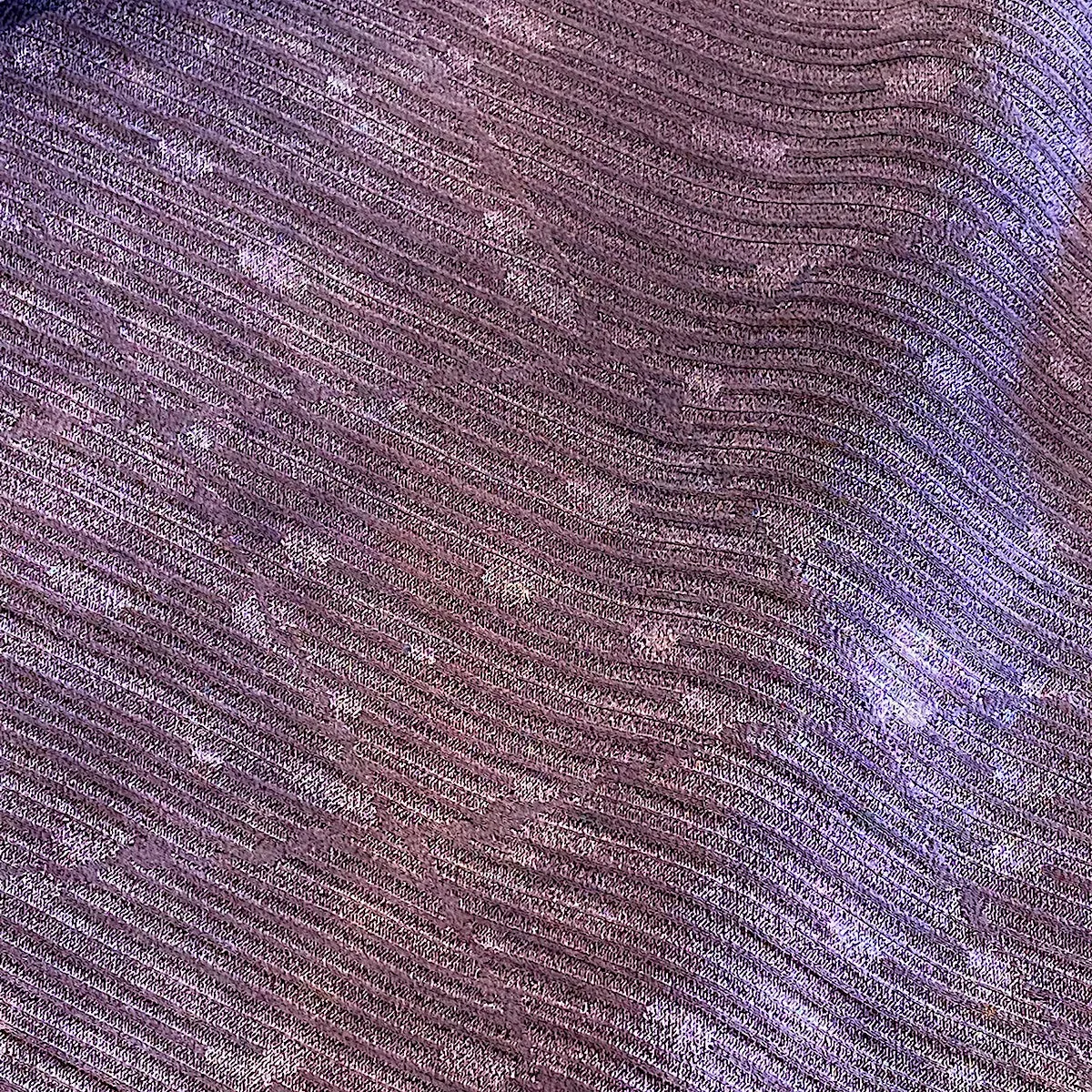 LAST 3/4 Yard, Amethyst Hand-Dyed Drapey Dusty Speckles/Pleats Vintage Kimono Silk  From Japan #257