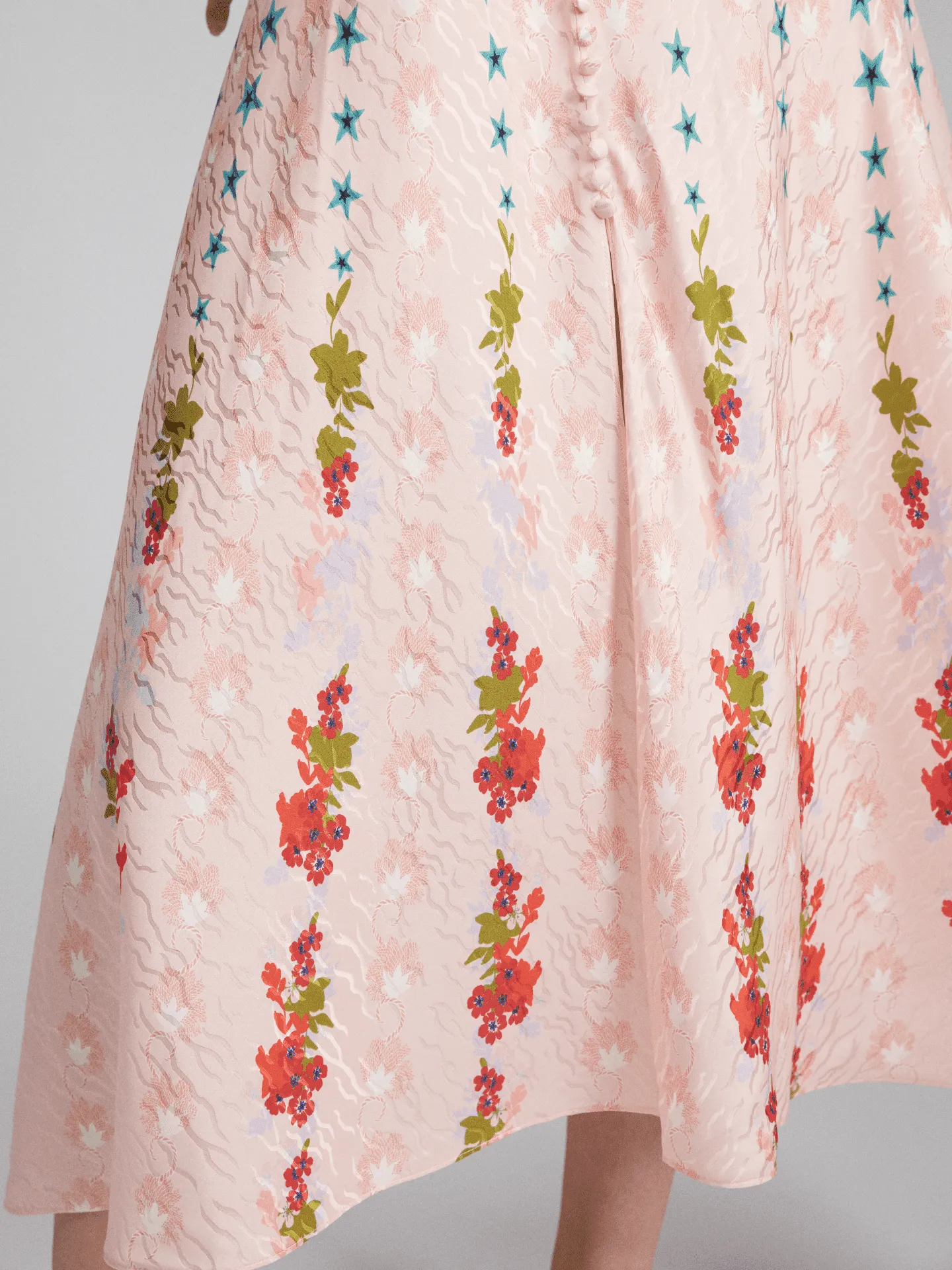 Lea Long Dress in Blush Lupins print