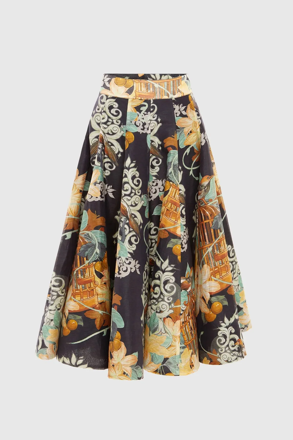 Leo Lin Myla Midi Skirt - Azalea Print in Twilight