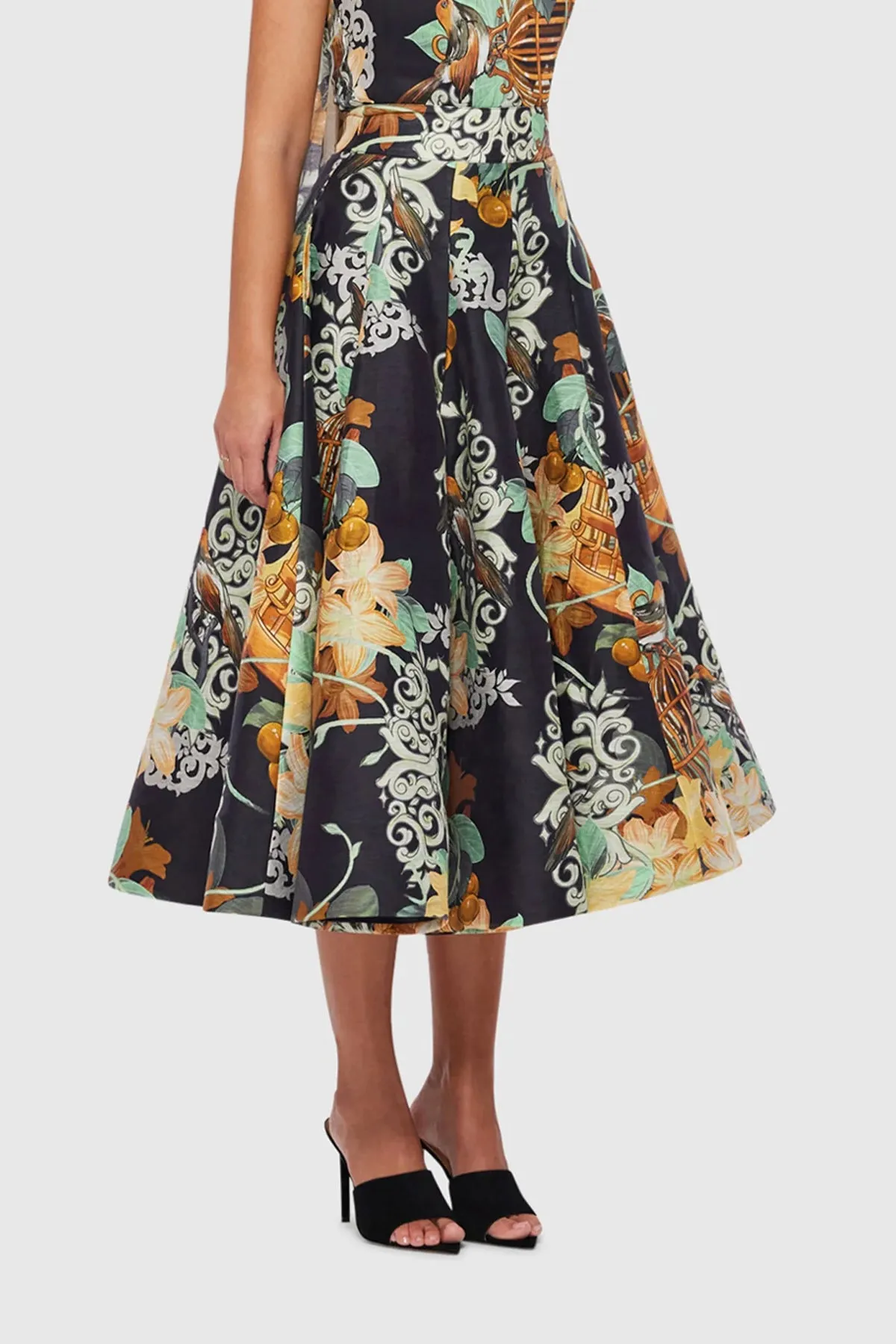 Leo Lin Myla Midi Skirt - Azalea Print in Twilight