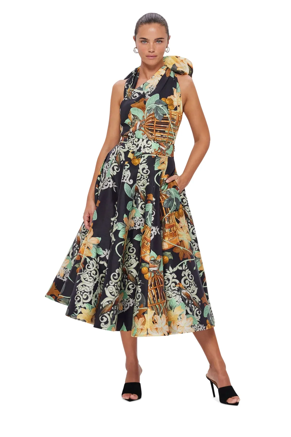 Leo Lin Myla Midi Skirt - Azalea Print in Twilight