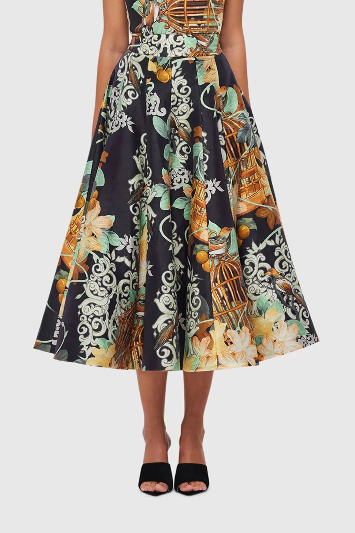 Leo Lin Myla Midi Skirt - Azalea Print in Twilight