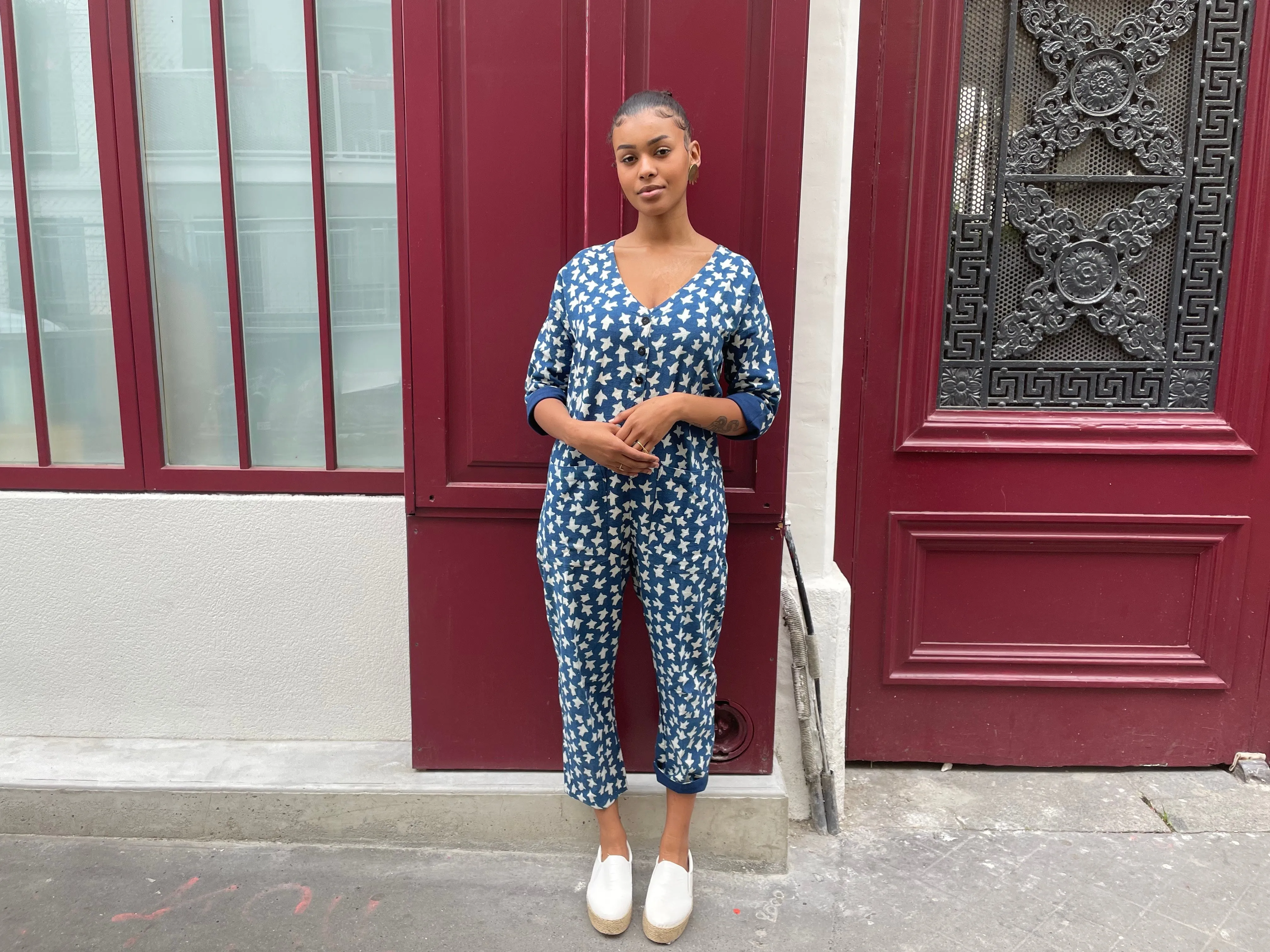 Liberté Indigo Print Jumpsuit