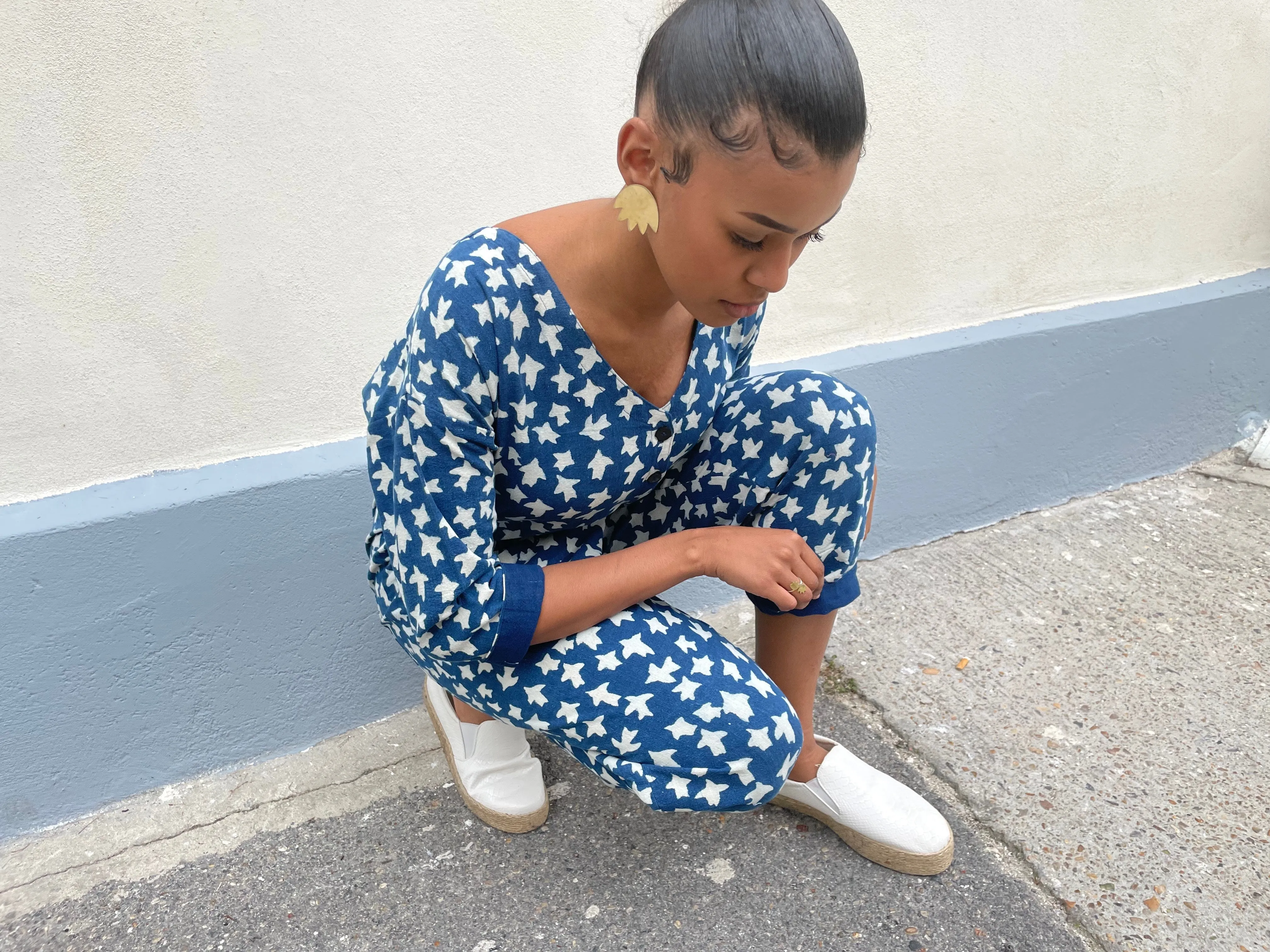 Liberté Indigo Print Jumpsuit