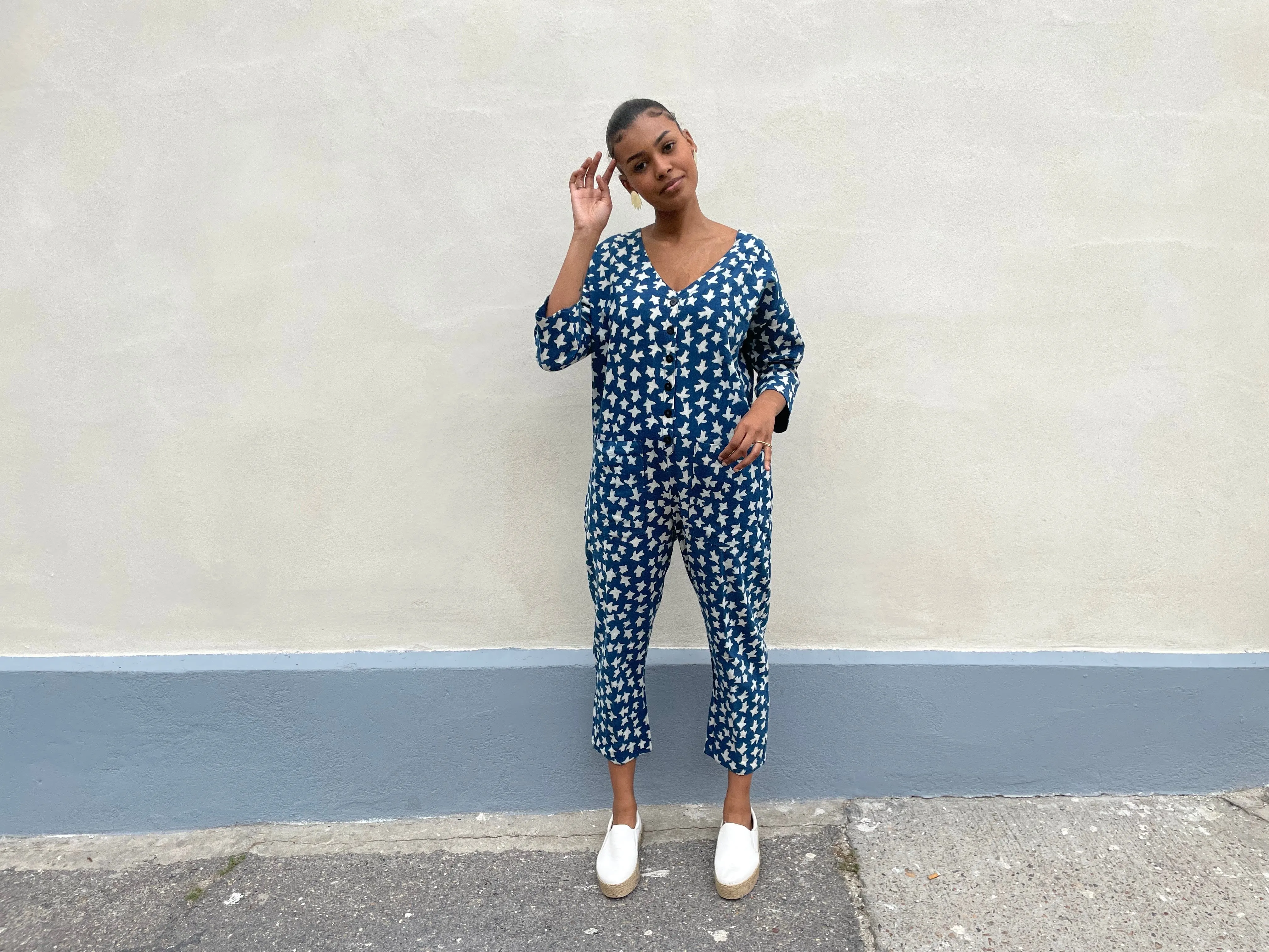 Liberté Indigo Print Jumpsuit