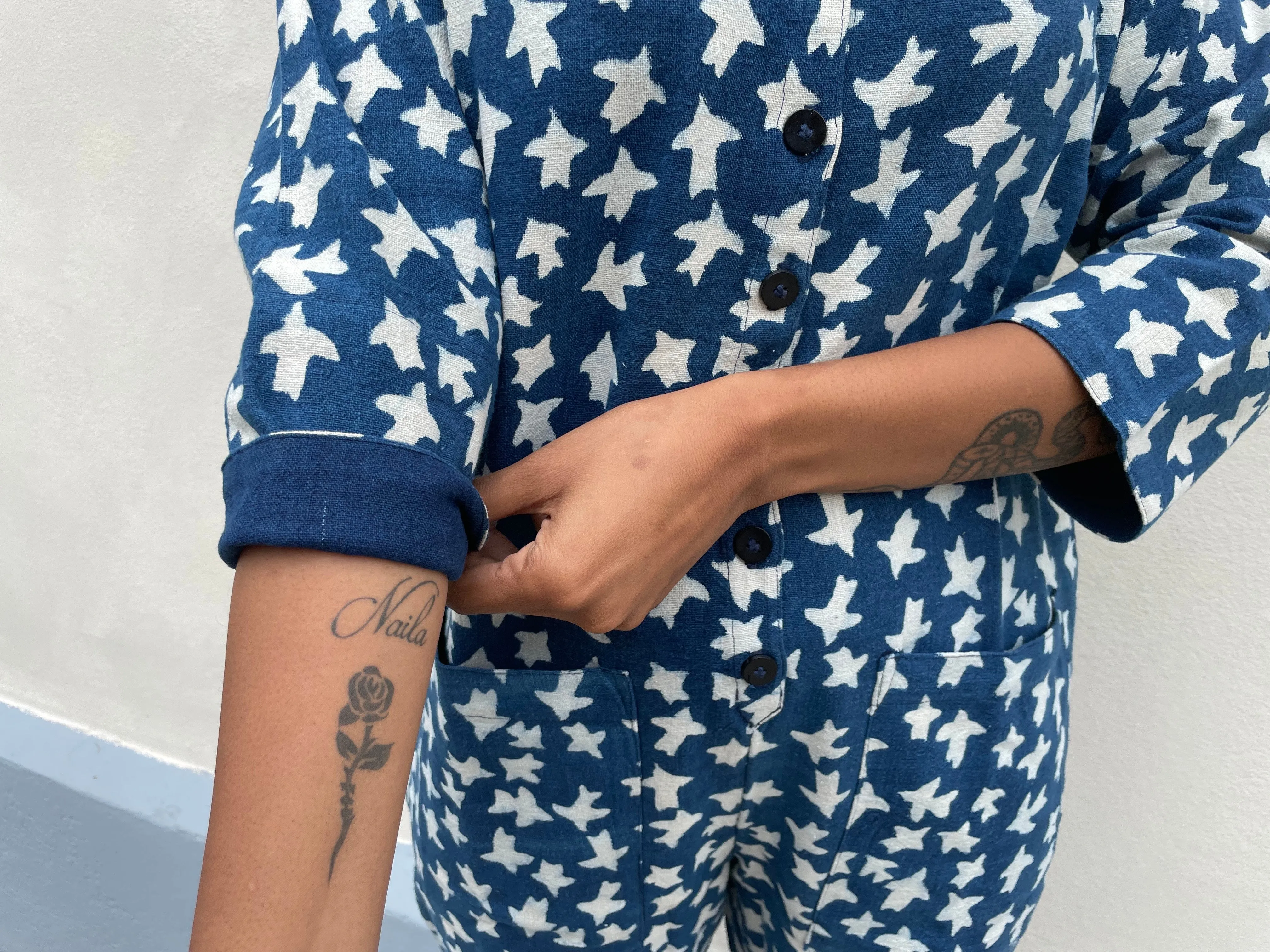 Liberté Indigo Print Jumpsuit