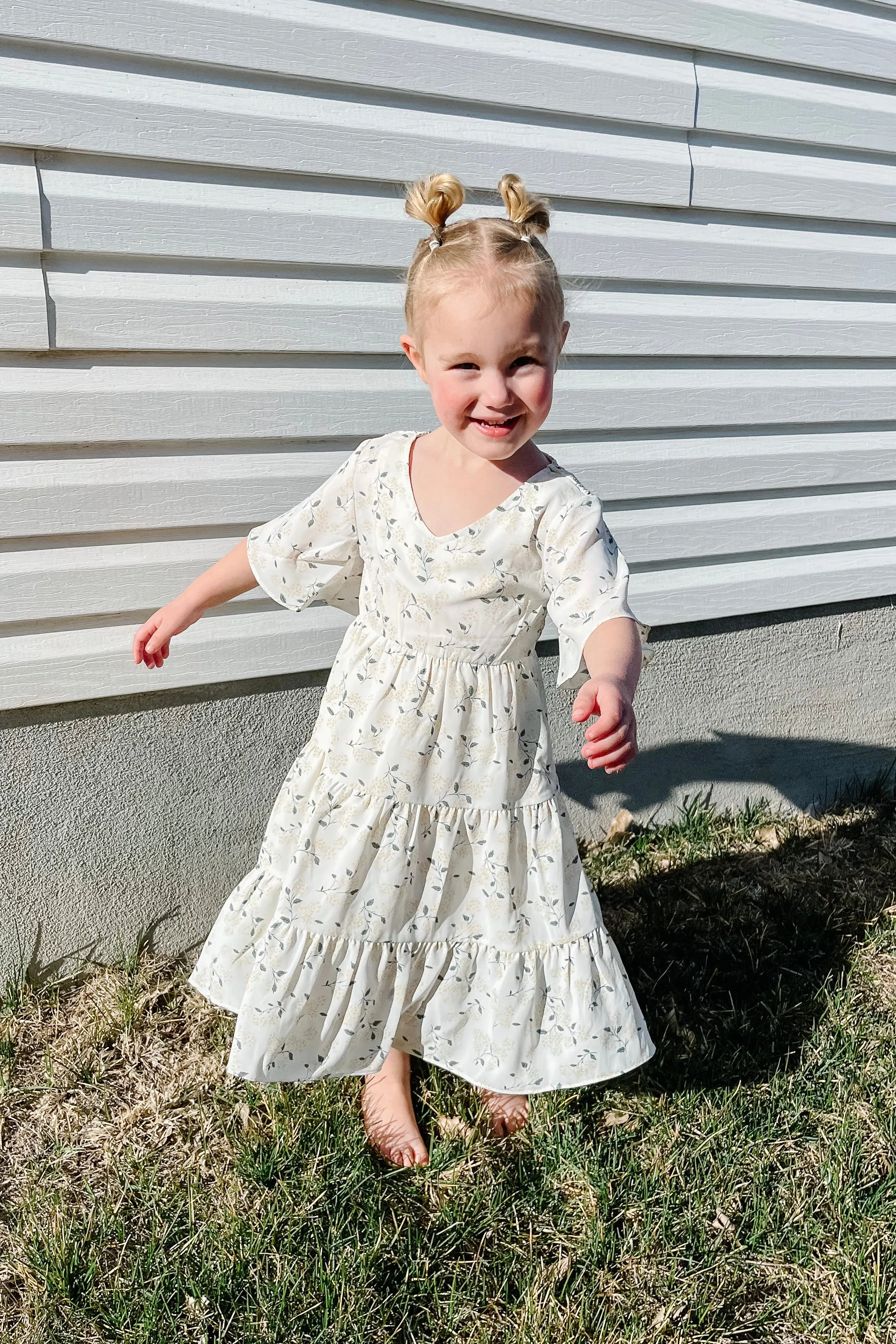 Little Girl's Briggs Dress-White Multi