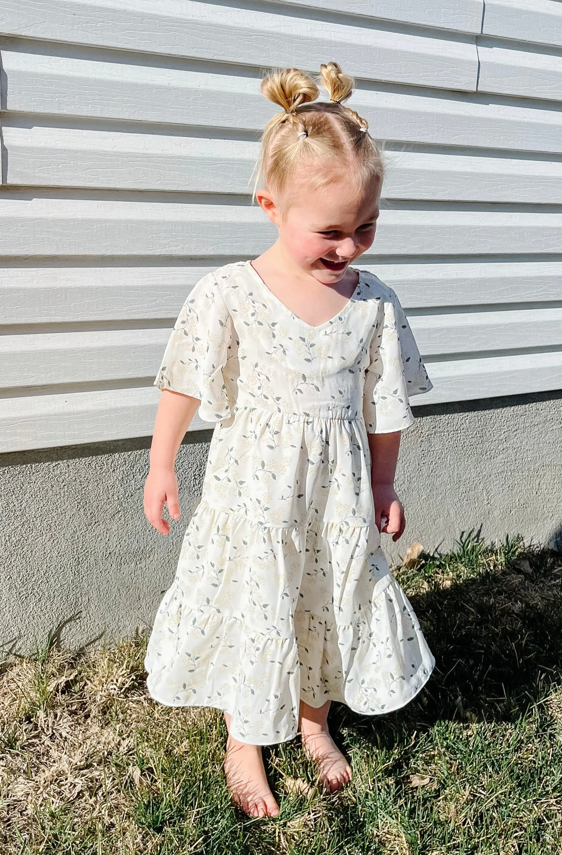 Little Girl's Briggs Dress-White Multi