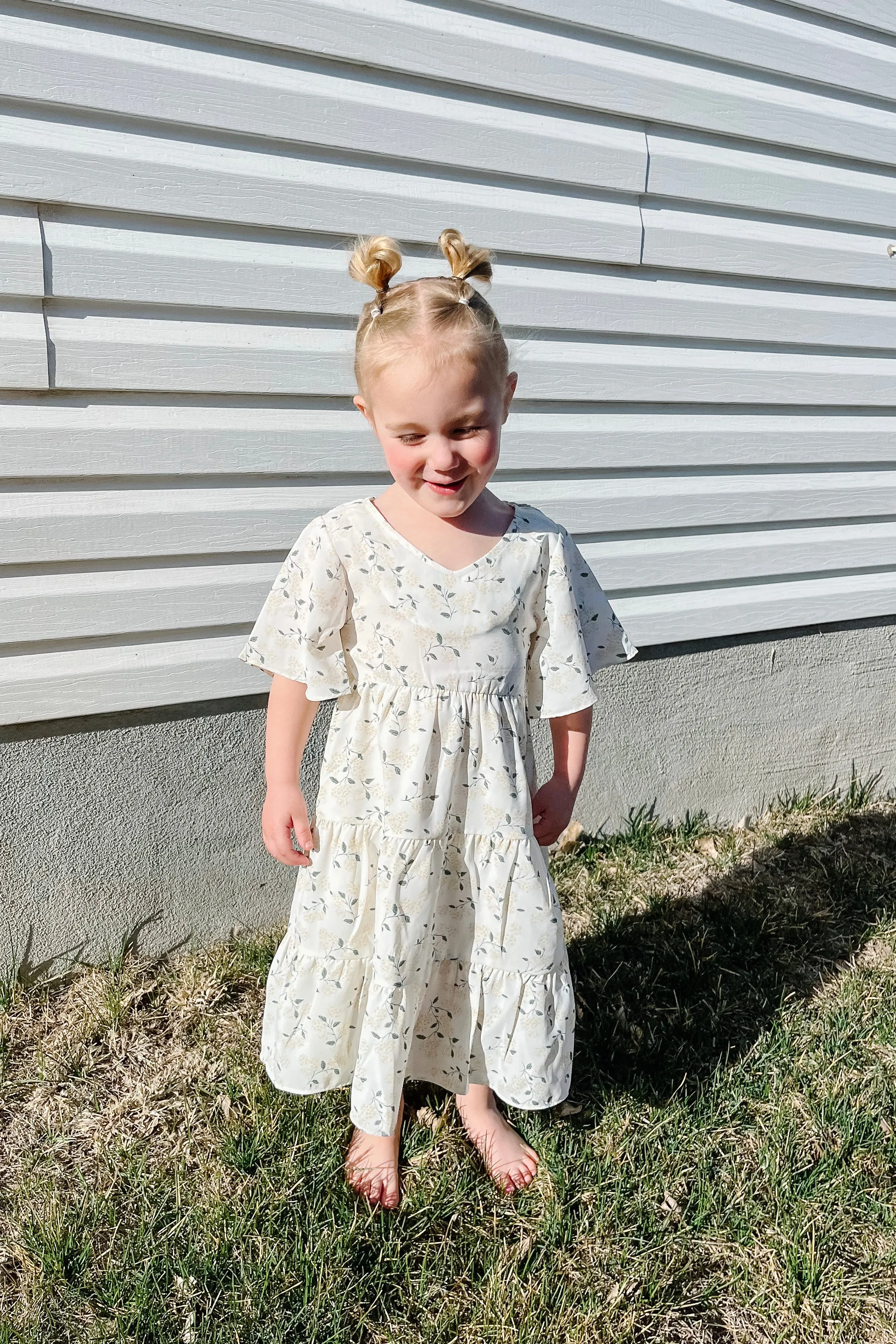 Little Girl's Briggs Dress-White Multi