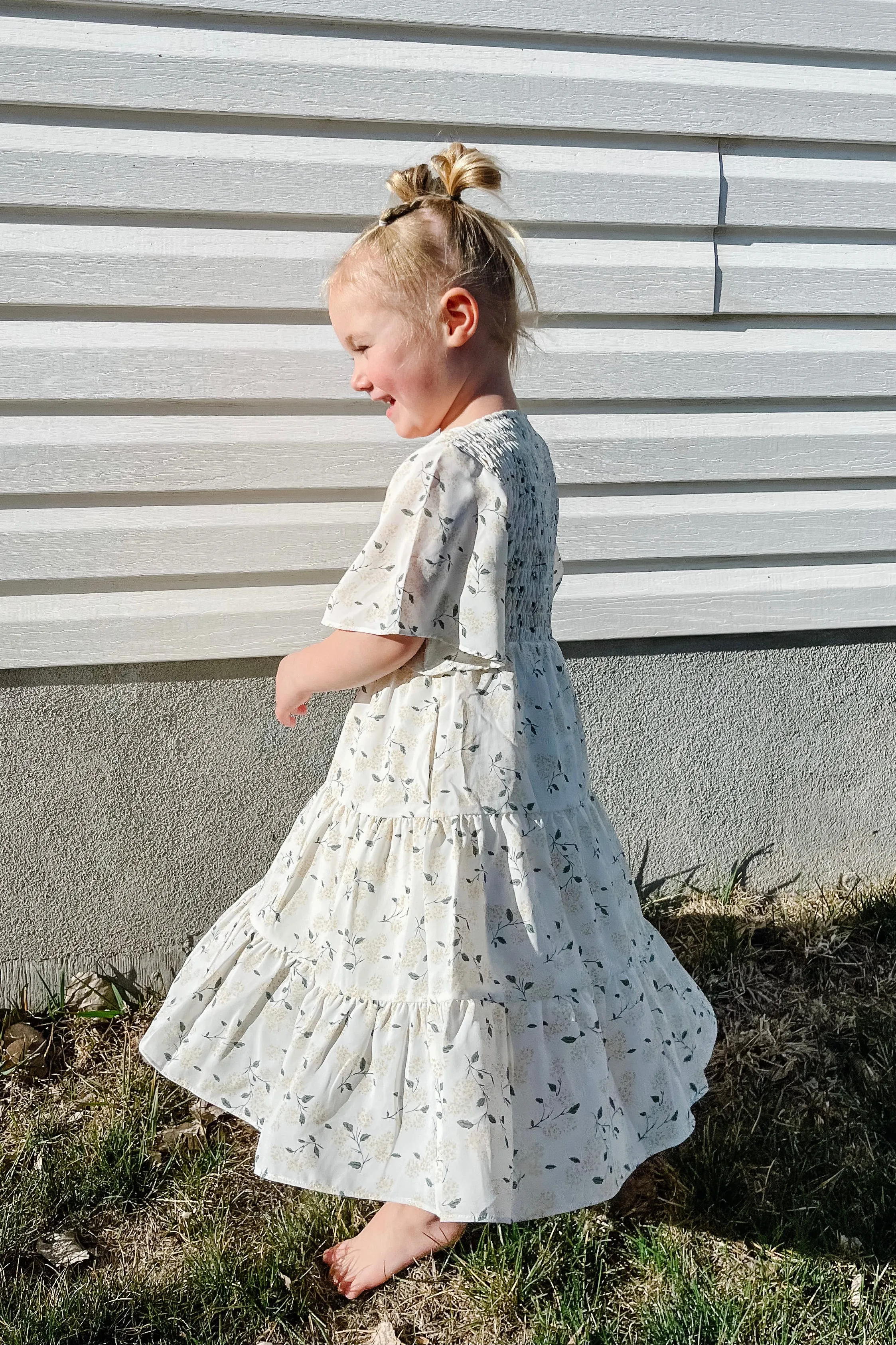 Little Girl's Briggs Dress-White Multi