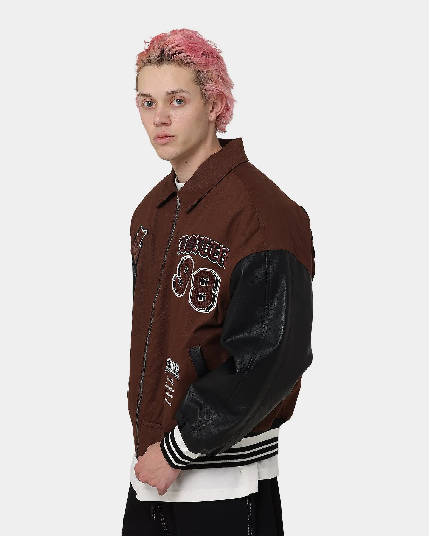 Loiter Ethereal Varsity Jacket Brown