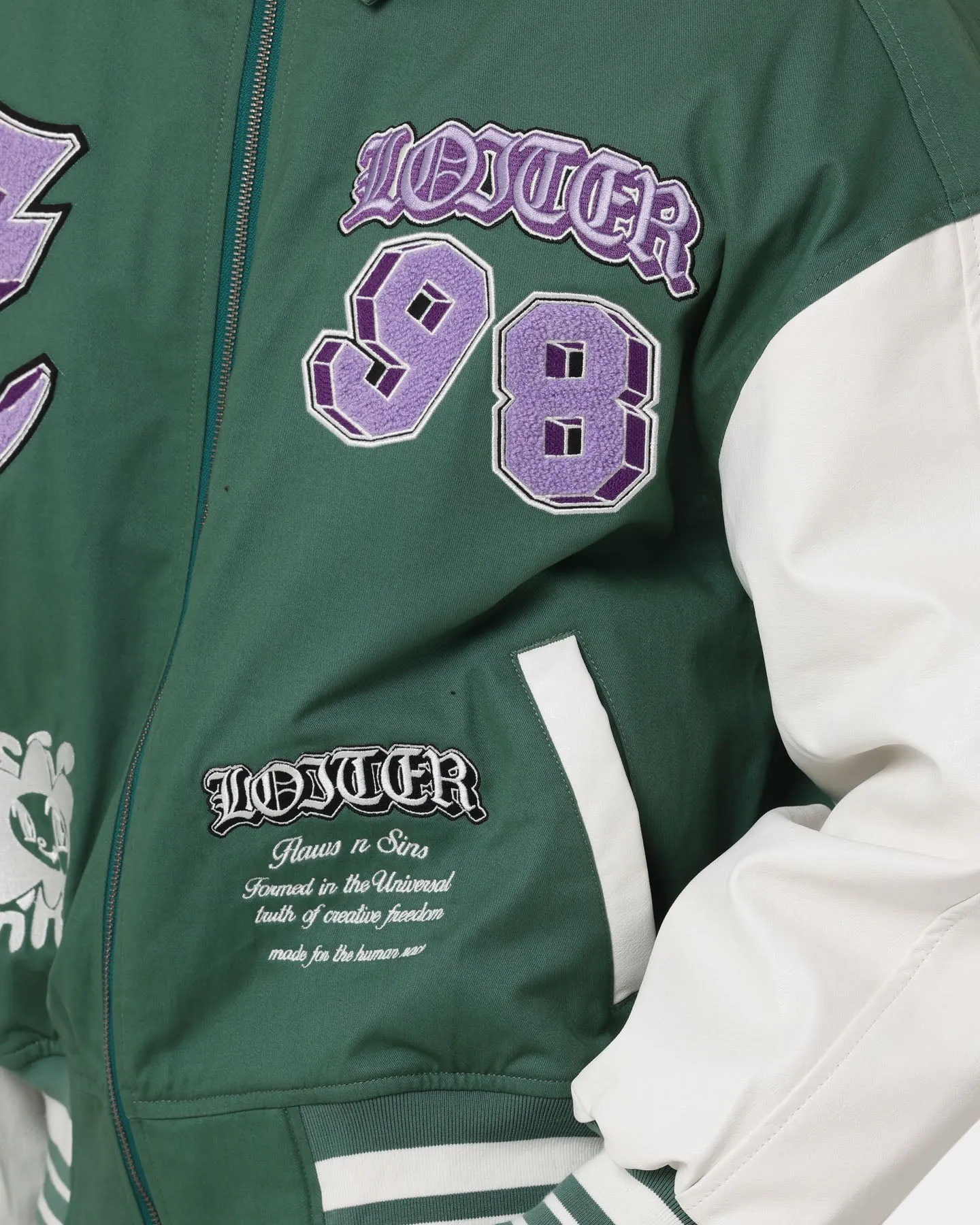 Loiter Ethereal Varsity Jacket Green