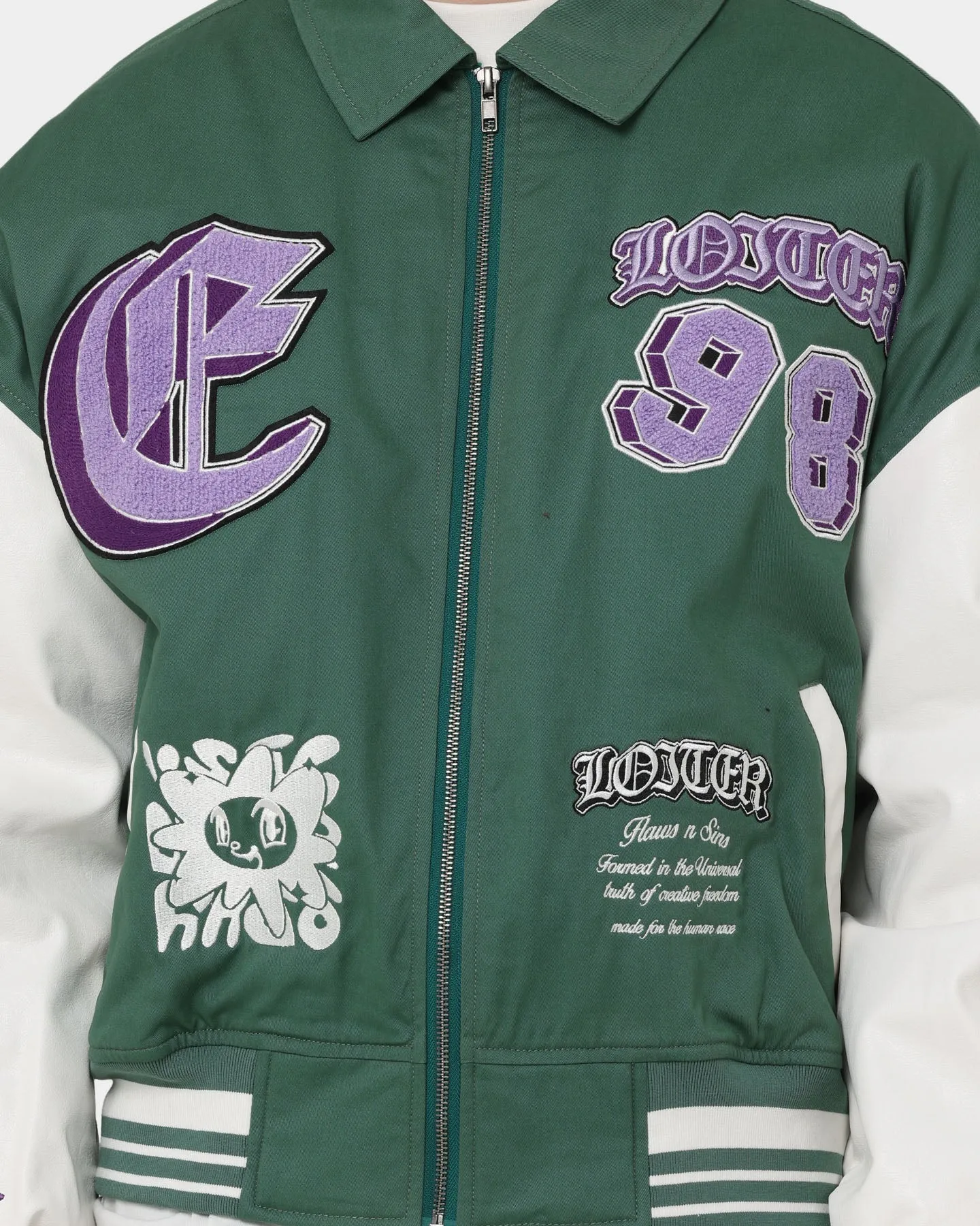 Loiter Ethereal Varsity Jacket Green