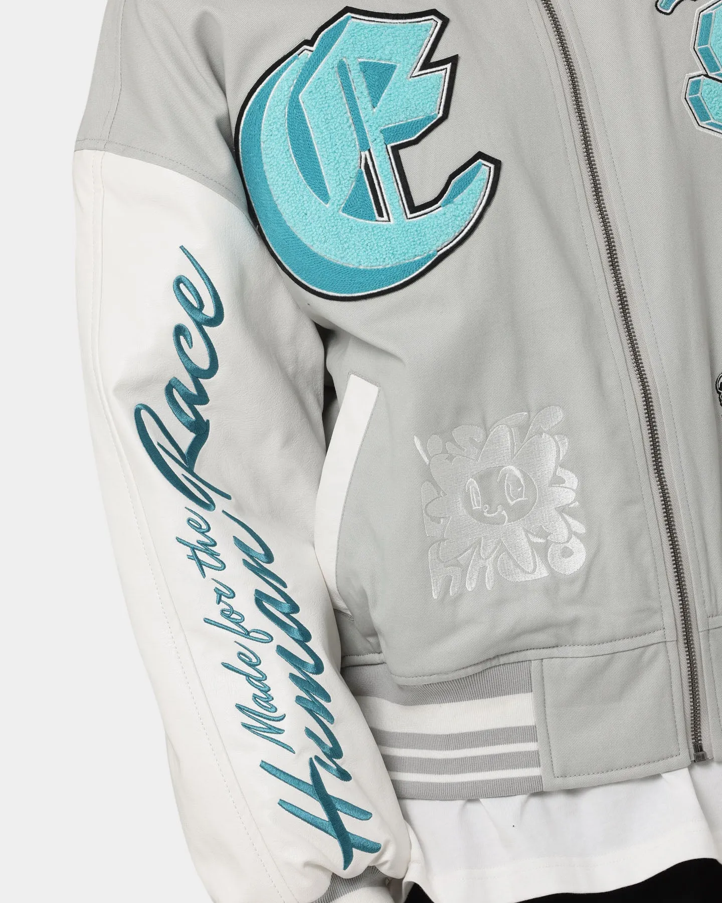 Loiter Ethereal Varsity Jacket Light Grey