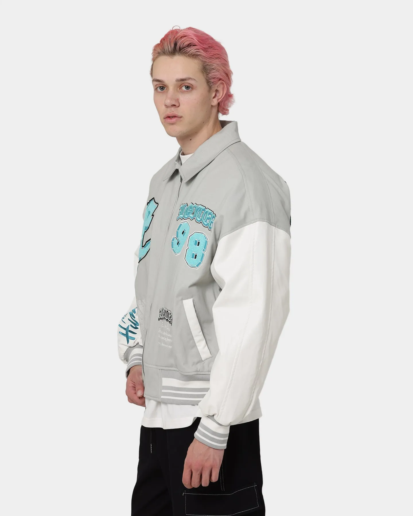 Loiter Ethereal Varsity Jacket Light Grey