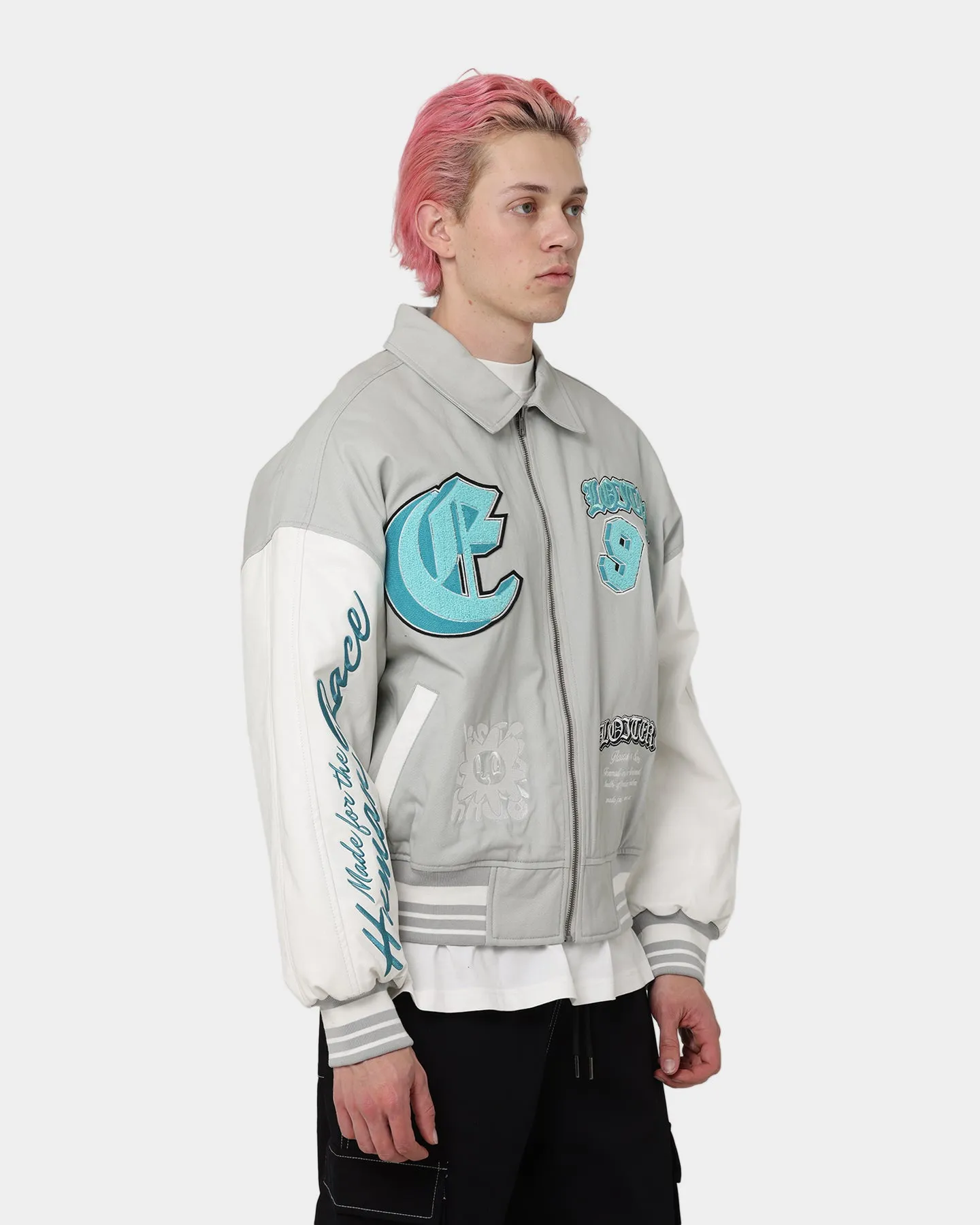 Loiter Ethereal Varsity Jacket Light Grey