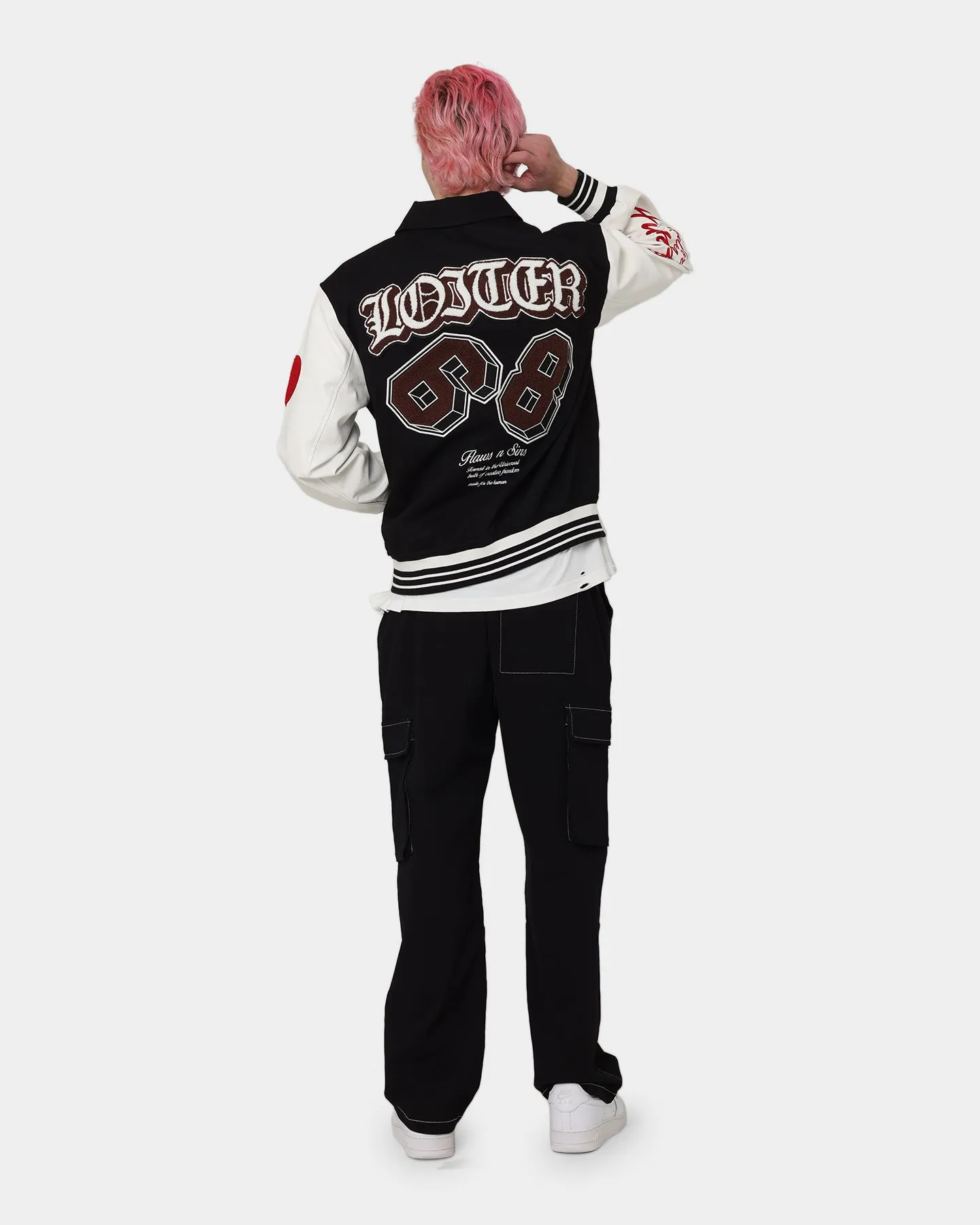 Loiter Human Varsity Jacket Black