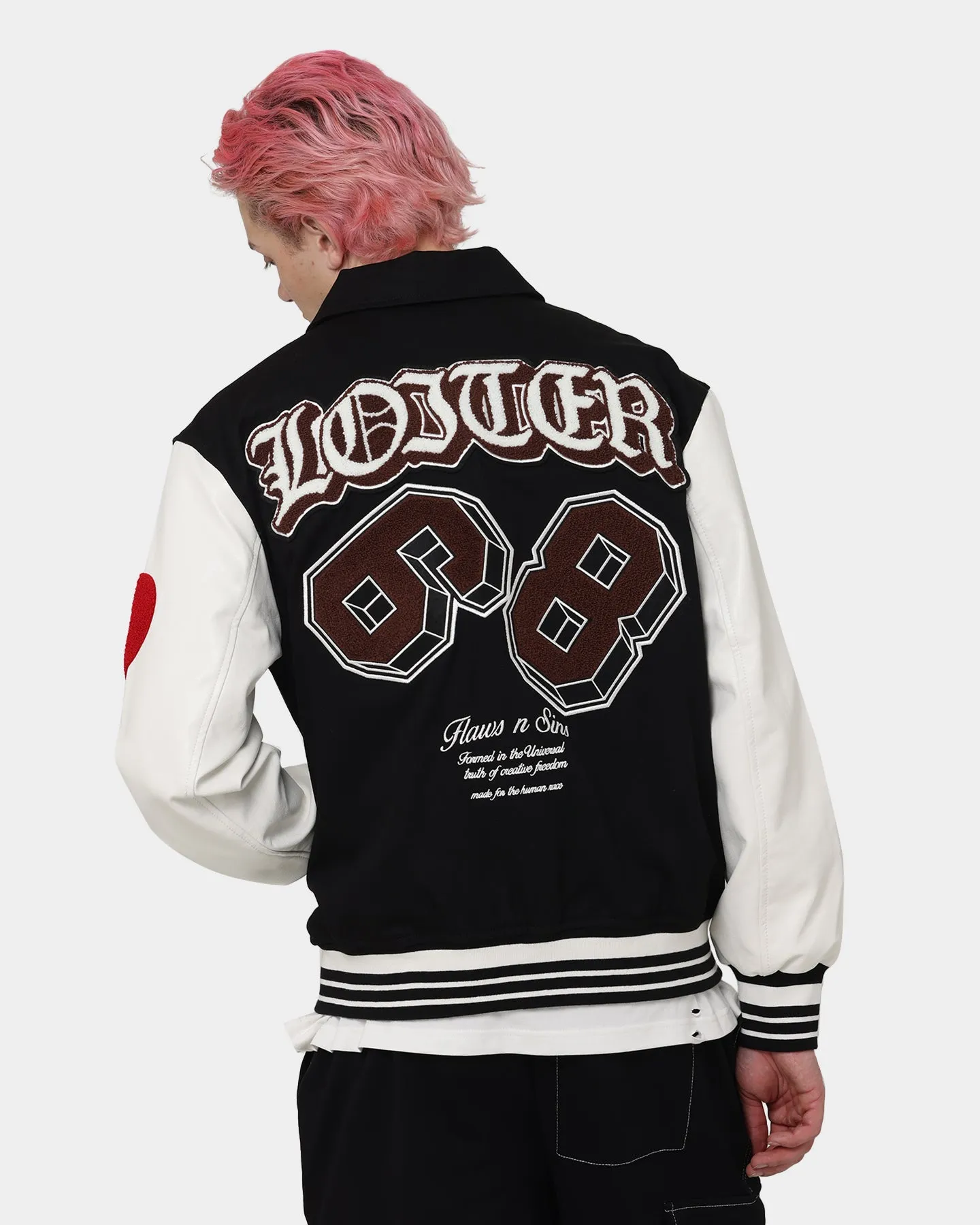 Loiter Human Varsity Jacket Black