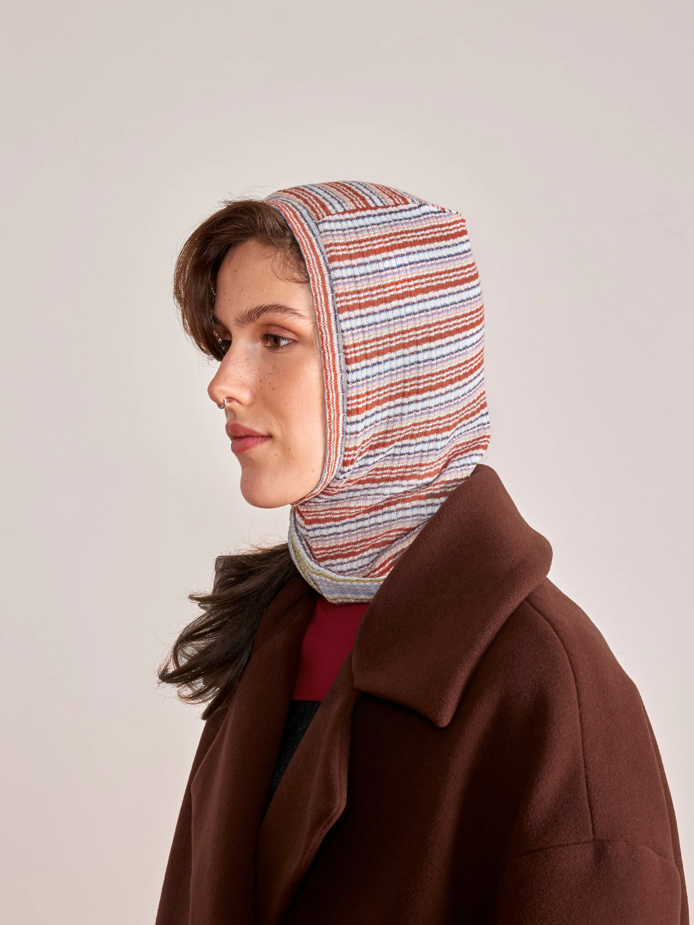 LUPITA reversible multi striped balaclava