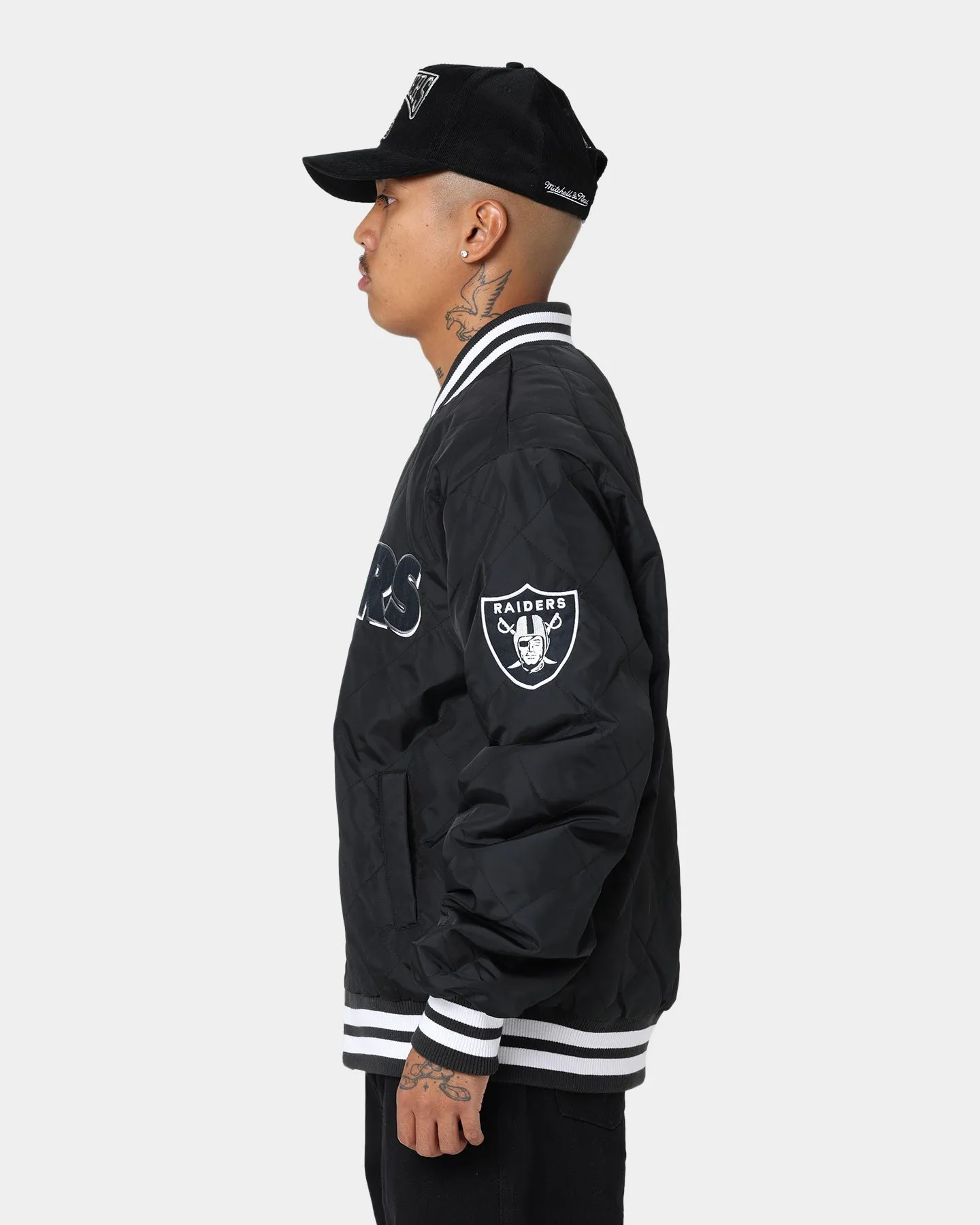 Majestic Athletic Las Vegas Raiders Tonals Quilt Varsity Jacket Black