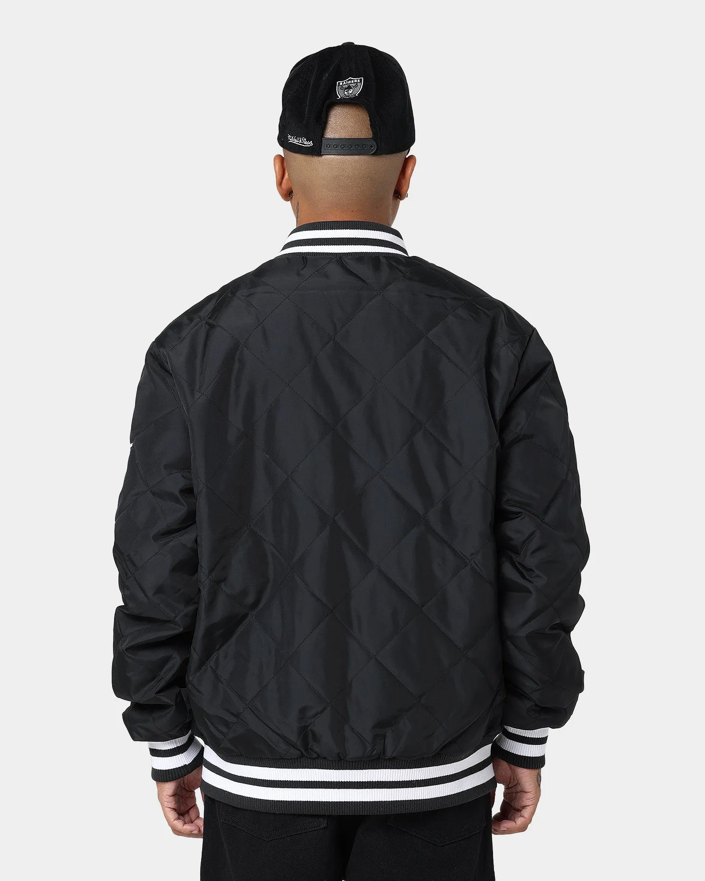 Majestic Athletic Las Vegas Raiders Tonals Quilt Varsity Jacket Black