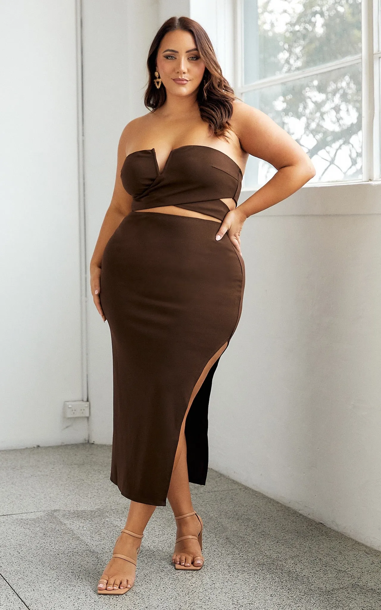 Marshall Midi Dress - Chocolate Brown