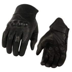 Milwaukee Leather SH812 Men's Black Perforated Leather Gloves with