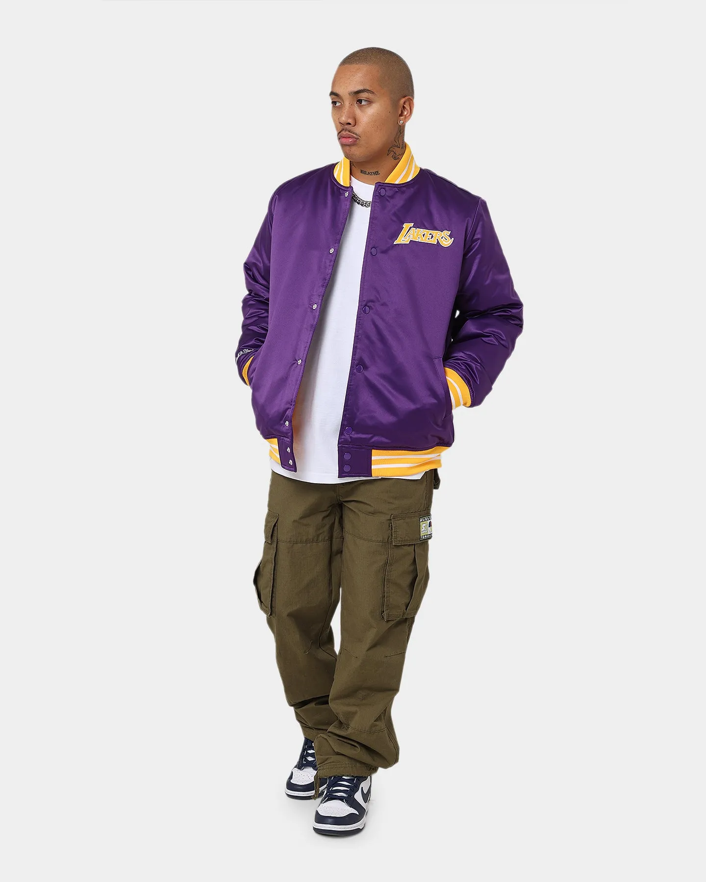 Mitchell & Ness Los Angeles Lakers Heavyweight Satin Jacket Purple