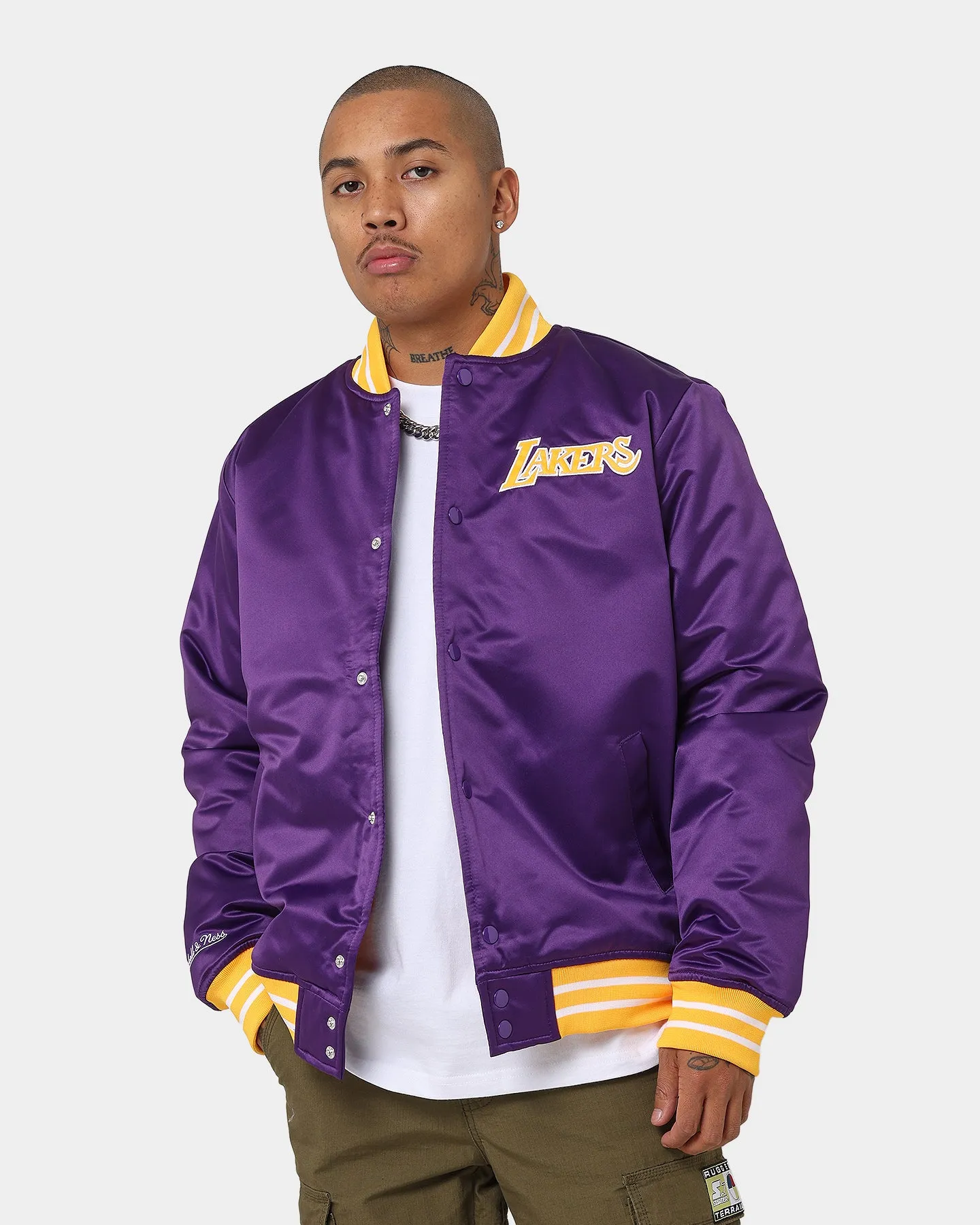 Mitchell & Ness Los Angeles Lakers Heavyweight Satin Jacket Purple