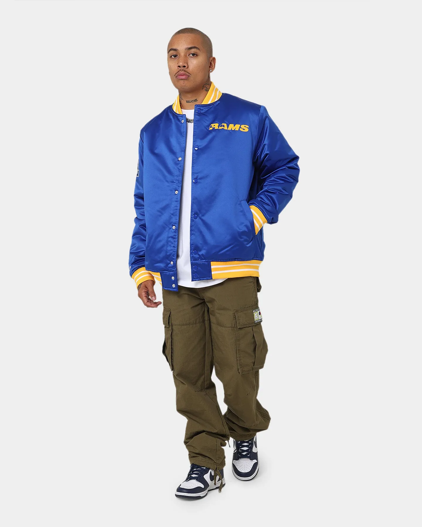 Mitchell & Ness Los Angeles Rams Heavyweight Satin Jacket Royal