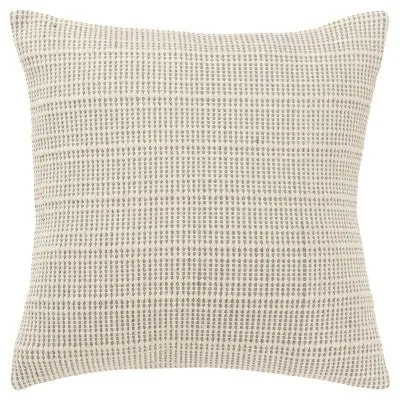 New - 20"x20" Oversize Horizontal Striped Square Throw Pillow Cover Gray - Rizzy Home