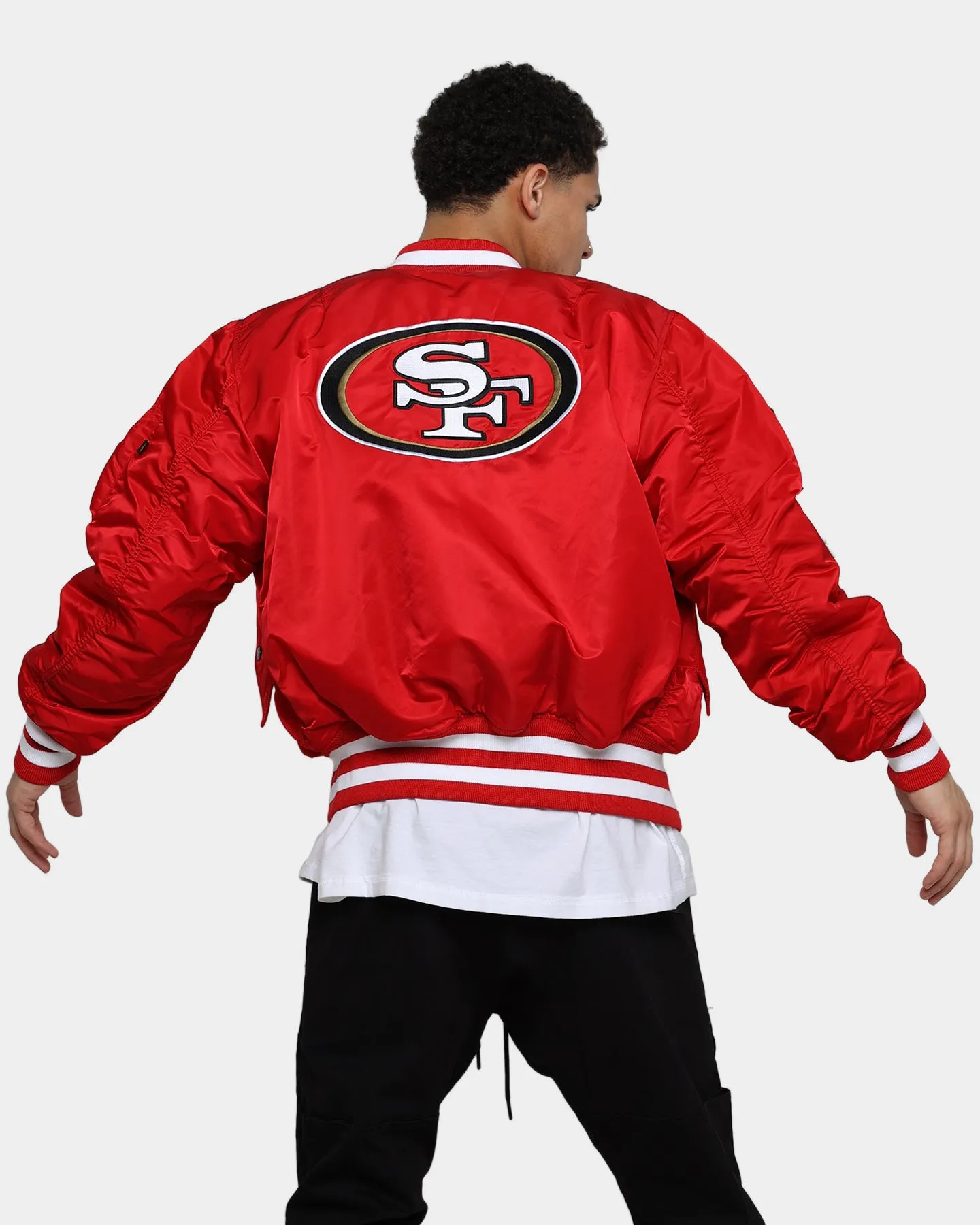 New Era X Alpha Series X NFL San Francisco 49ers MA-1 Bomber Jacket Red