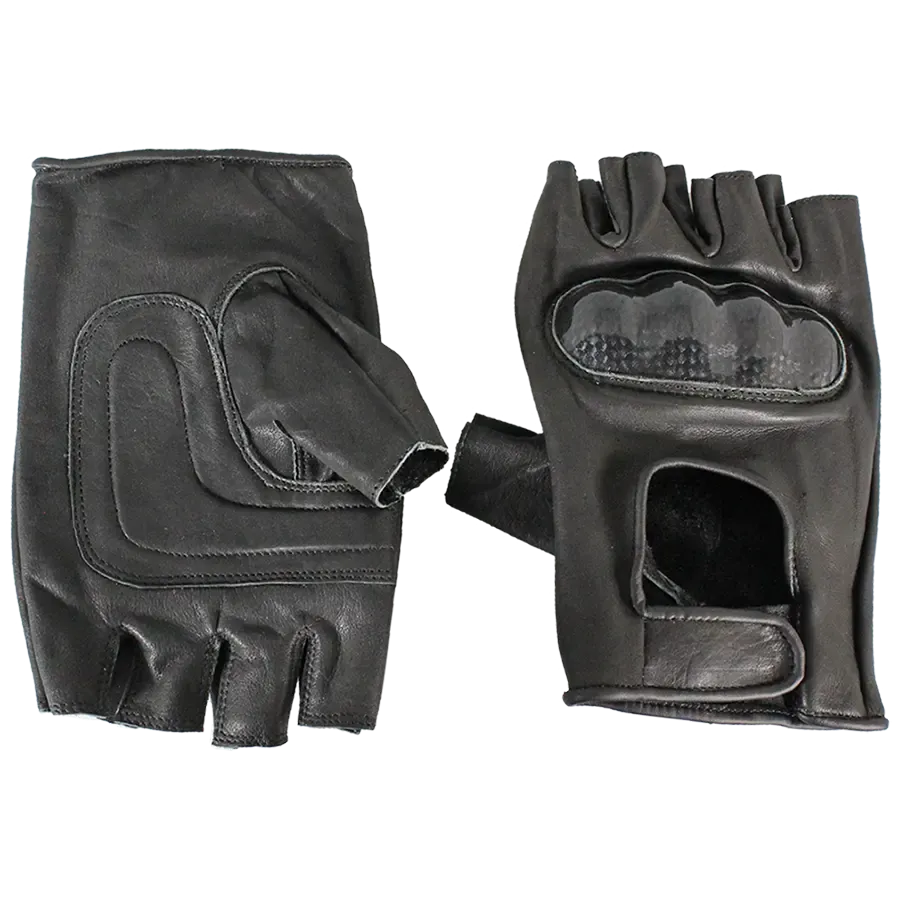 Open Road Men's Fingerless  Leather Motorcycle Gloves