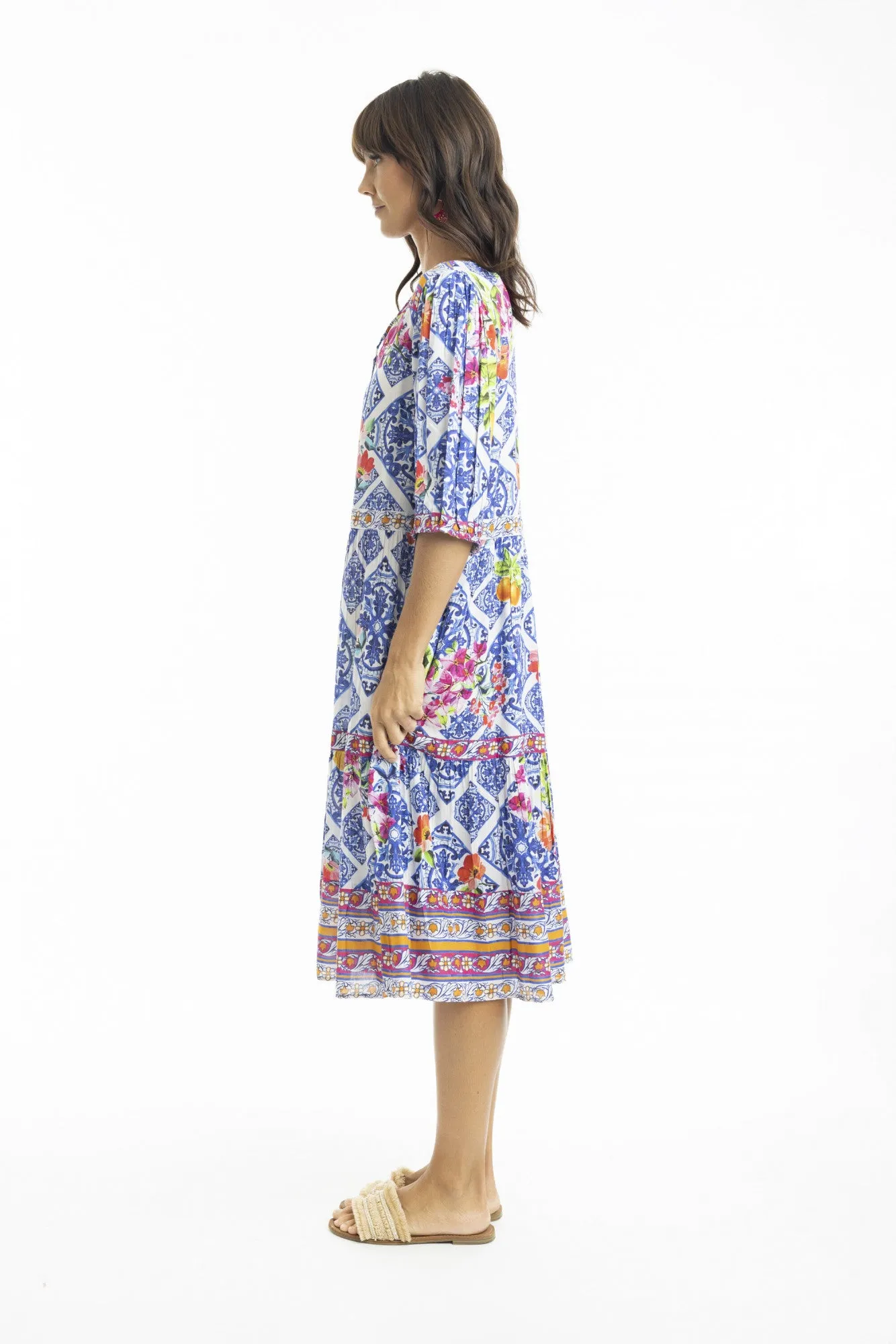 Orientique - Lilah Boho 3/4 Sleeve Dress