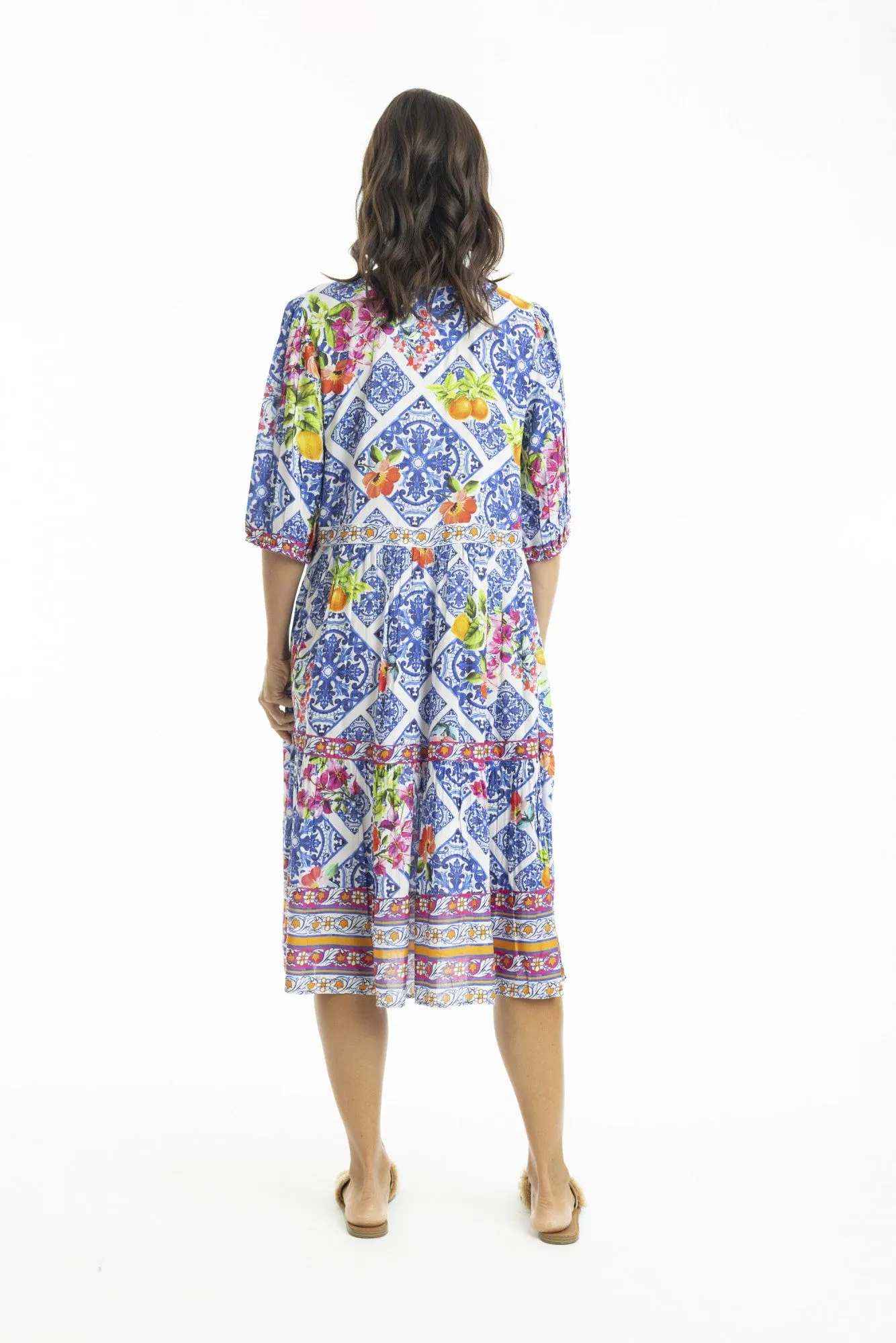 Orientique - Lilah Boho 3/4 Sleeve Dress