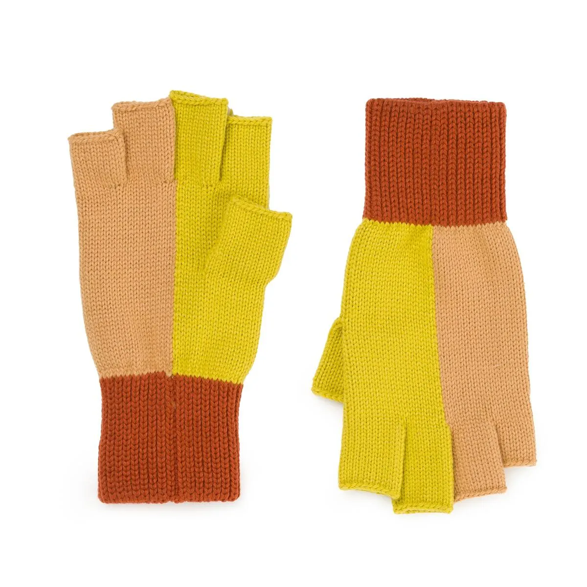 Polder Knit Fingerless Gloves: Golden Olive