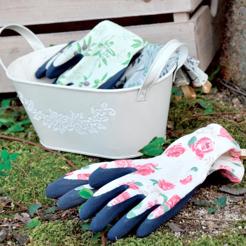 Printed Gardening Gloves Garden Work Digging Soil Picking Vegetables Planting Flowers Rose Cactus Anti-Piercing Anti-Tie Waterproof